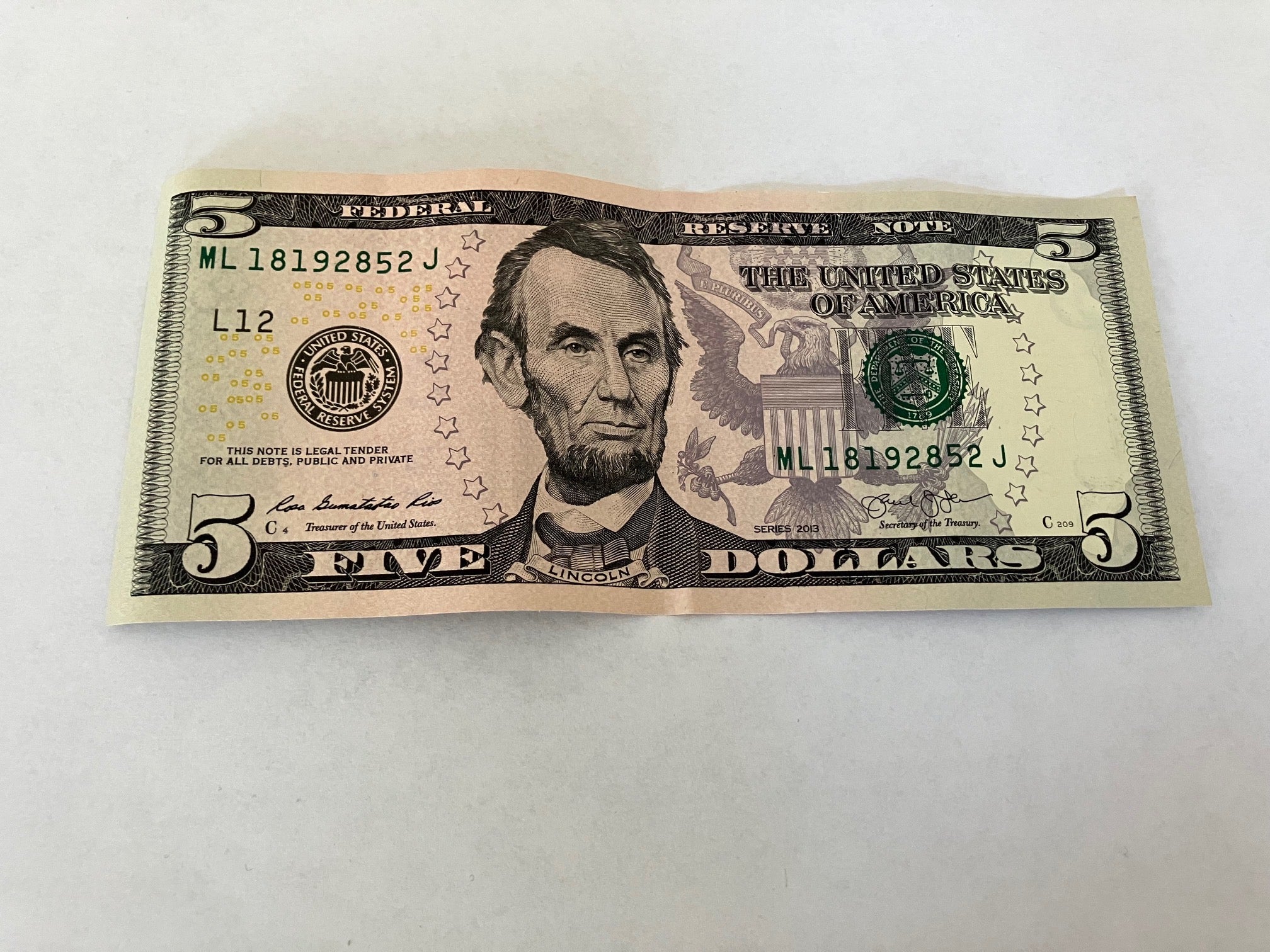 Five Dollars USA 2013