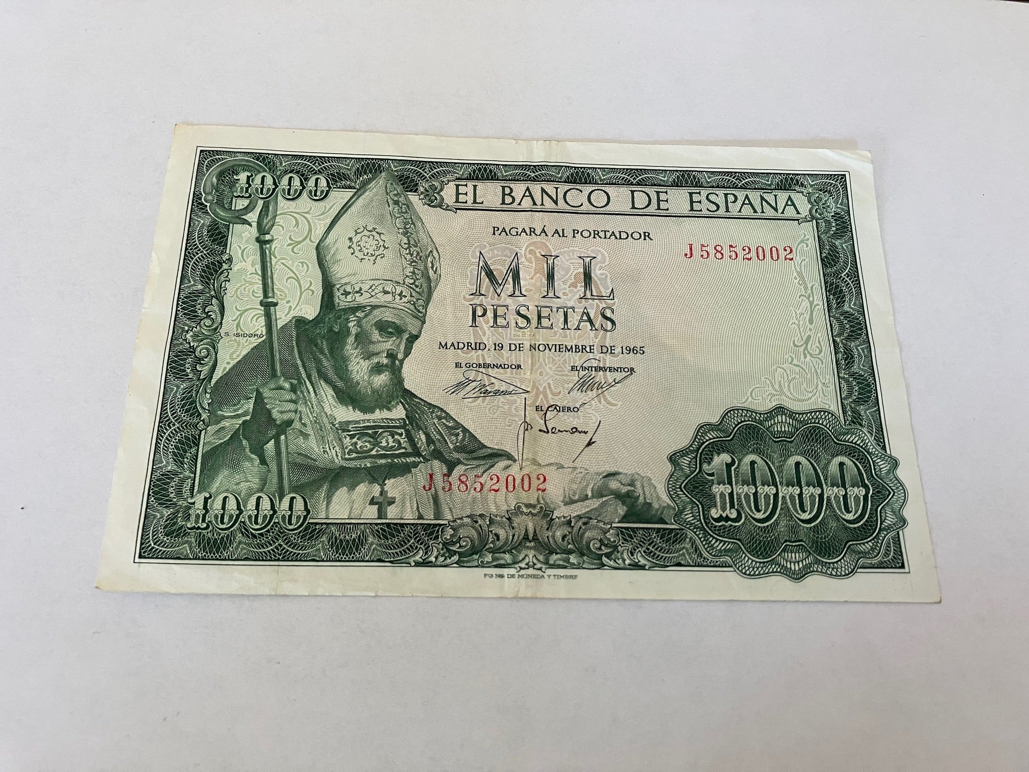1000 Pesetas 1965 Spain