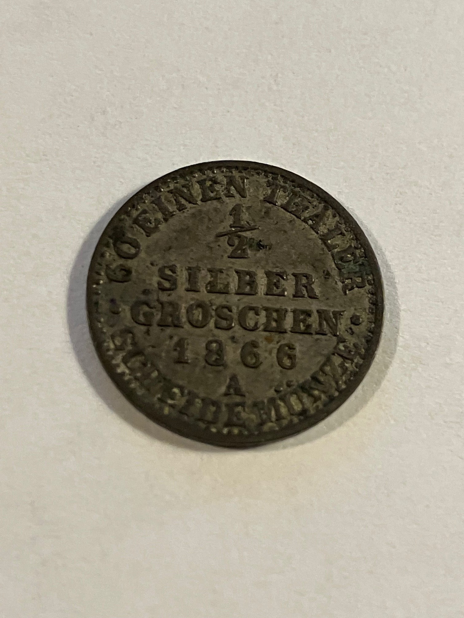 1/2 Silber Groschen 1866 Germany