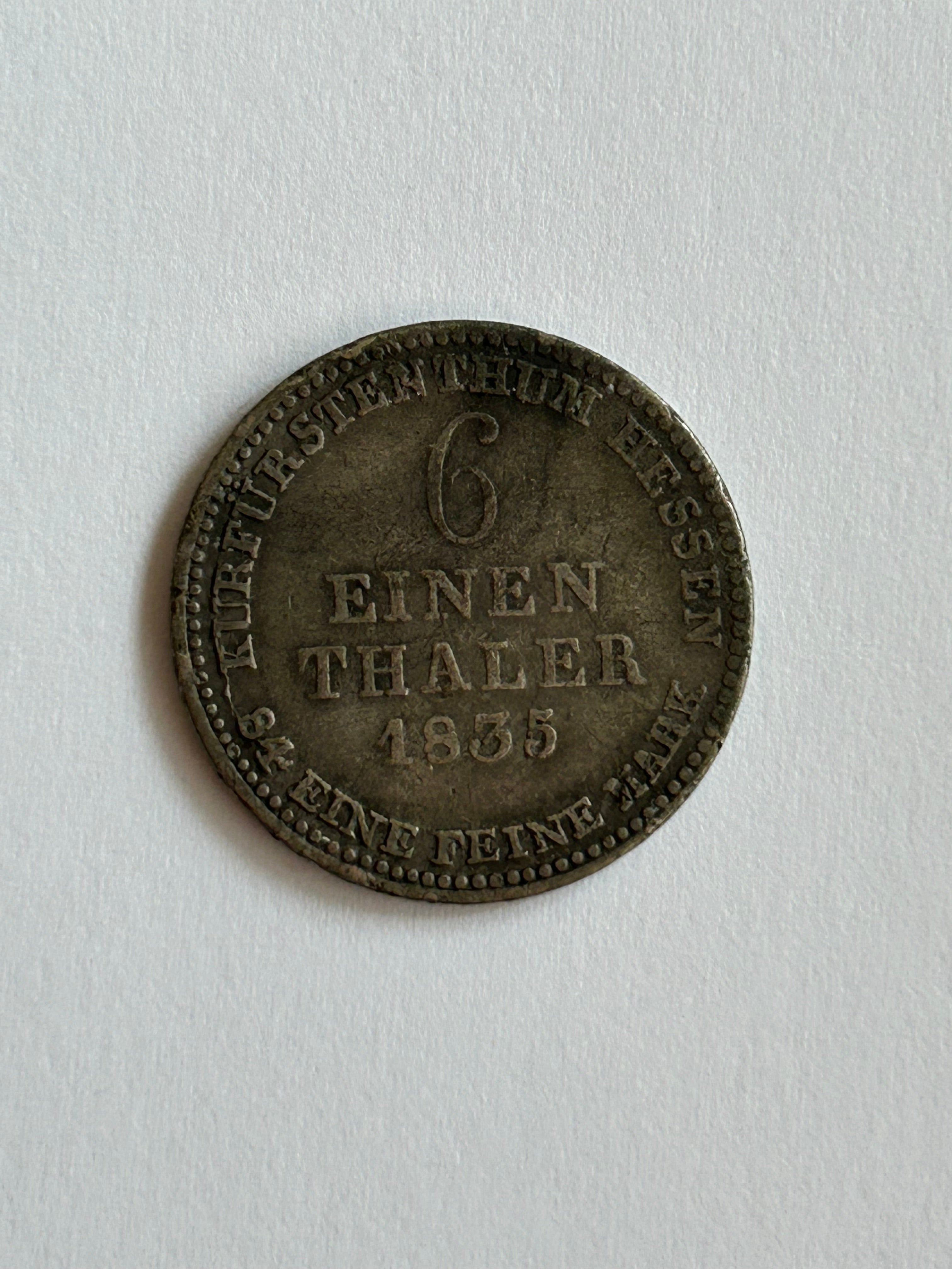 6 Einen Thaler 1835