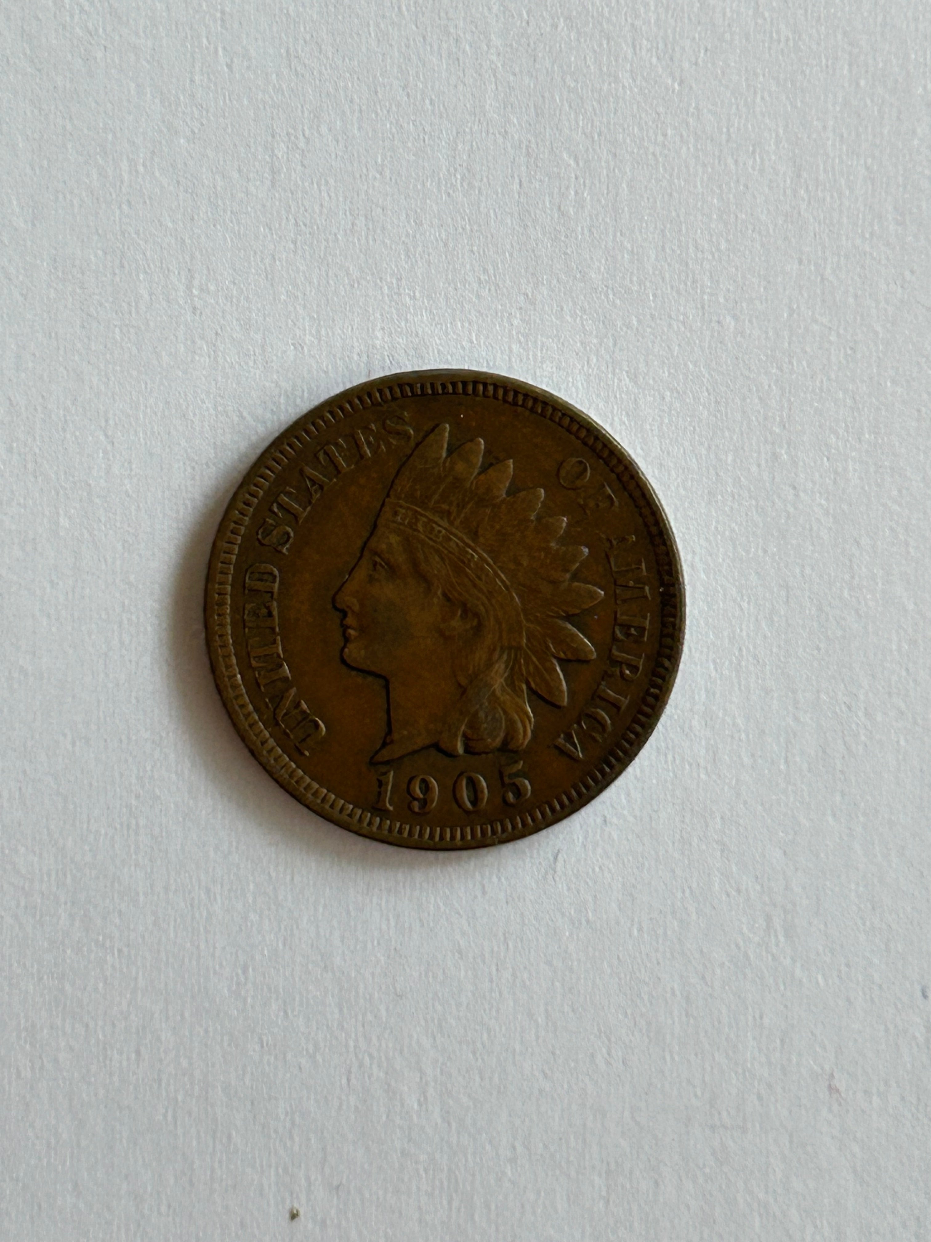 One Cent India Head 1905 USA