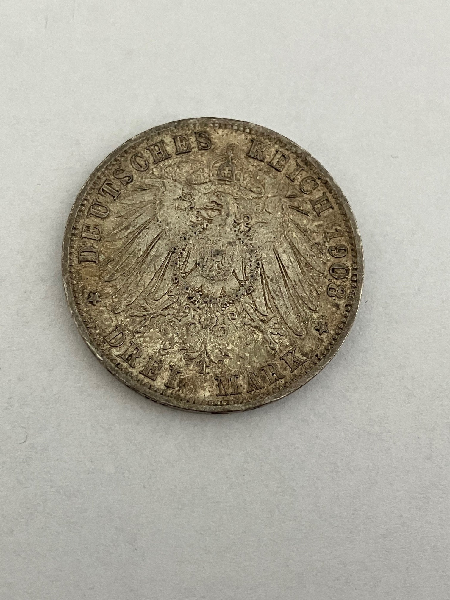 Drei Mark 1908 A Germany