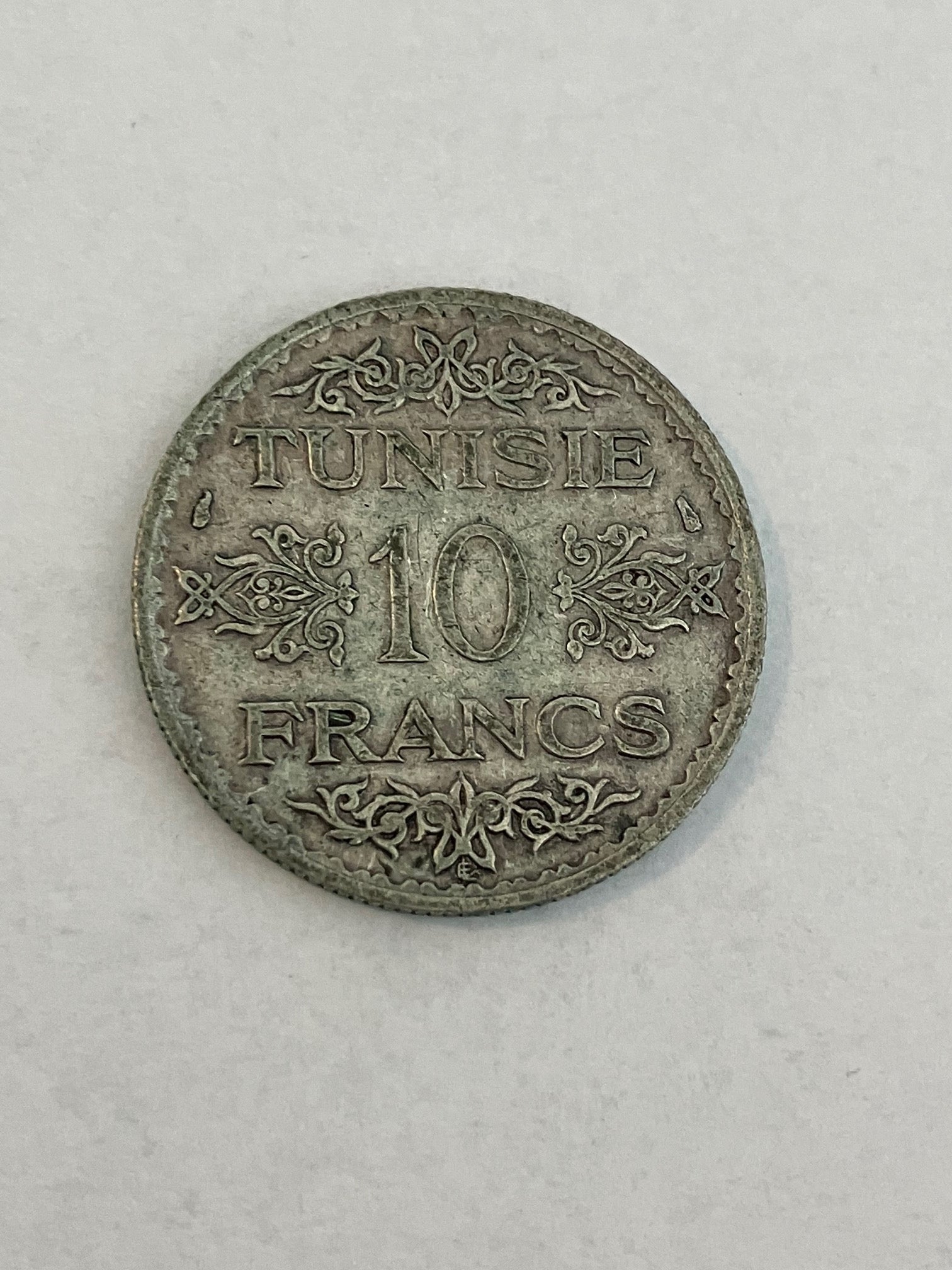 10 Francs Tunisia 1353-1358 (1935-1939) - Silver