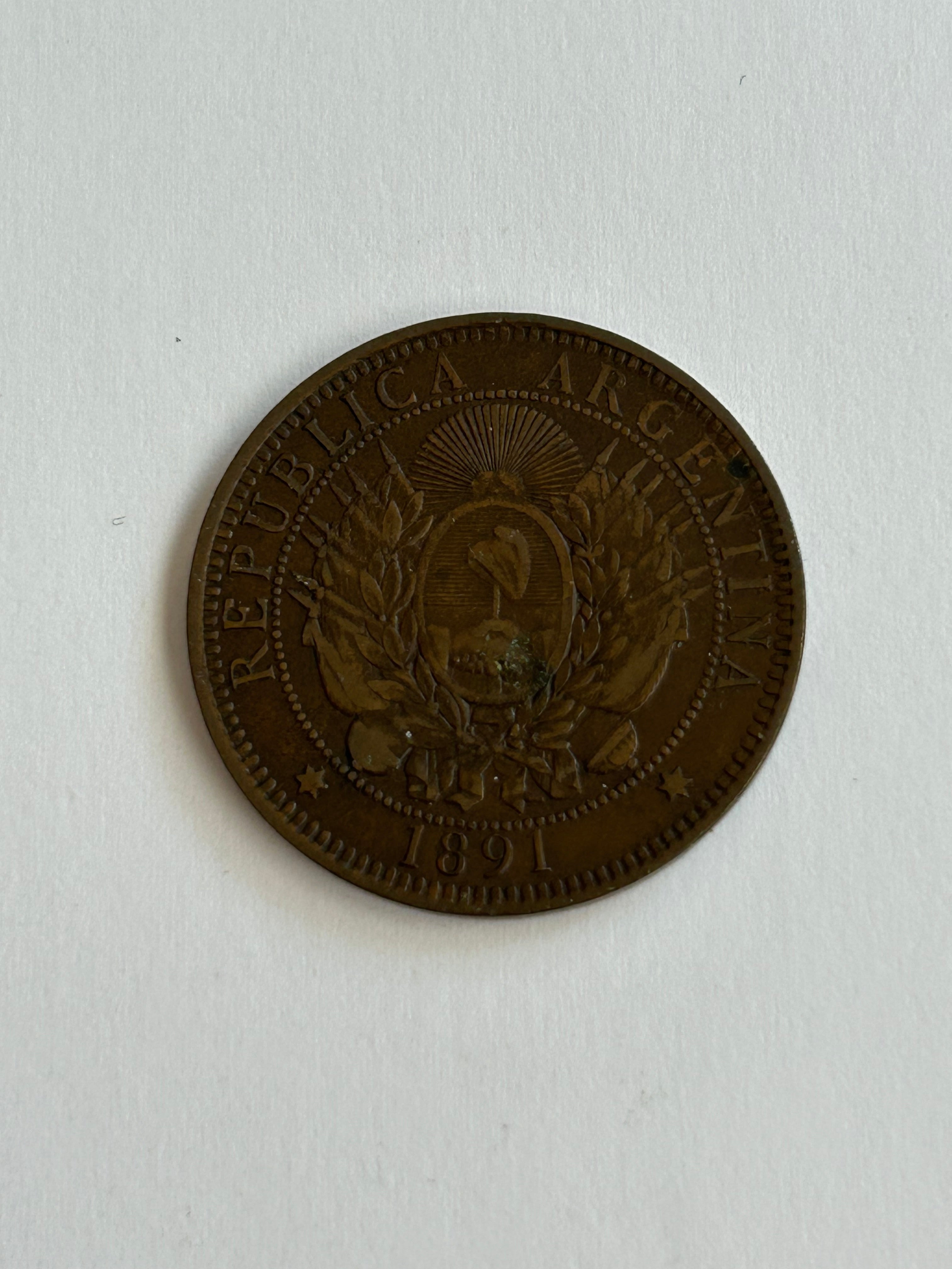 Dos Centavos Argentina 1891