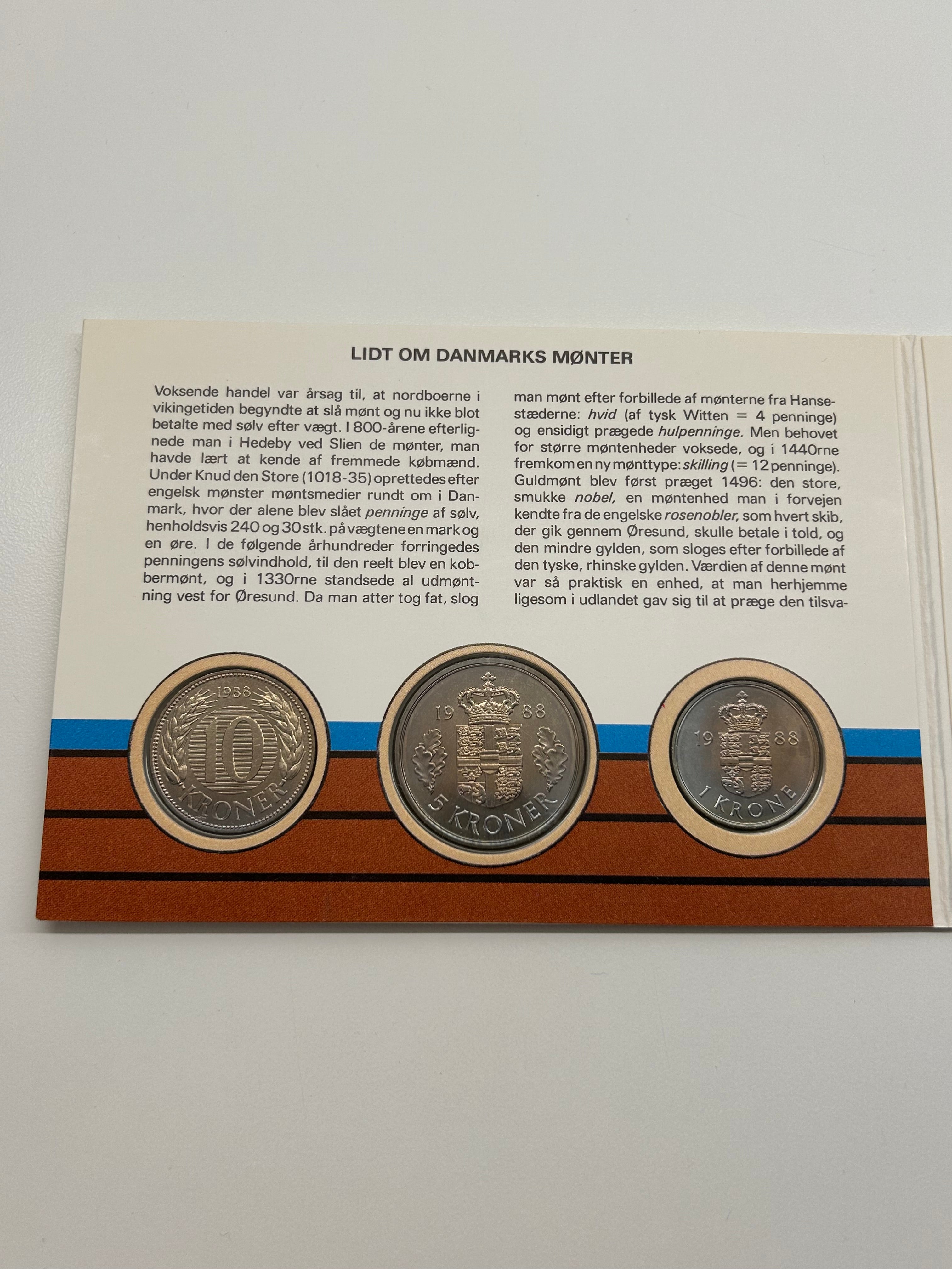 Danske Mønter - Møntsæt 1988