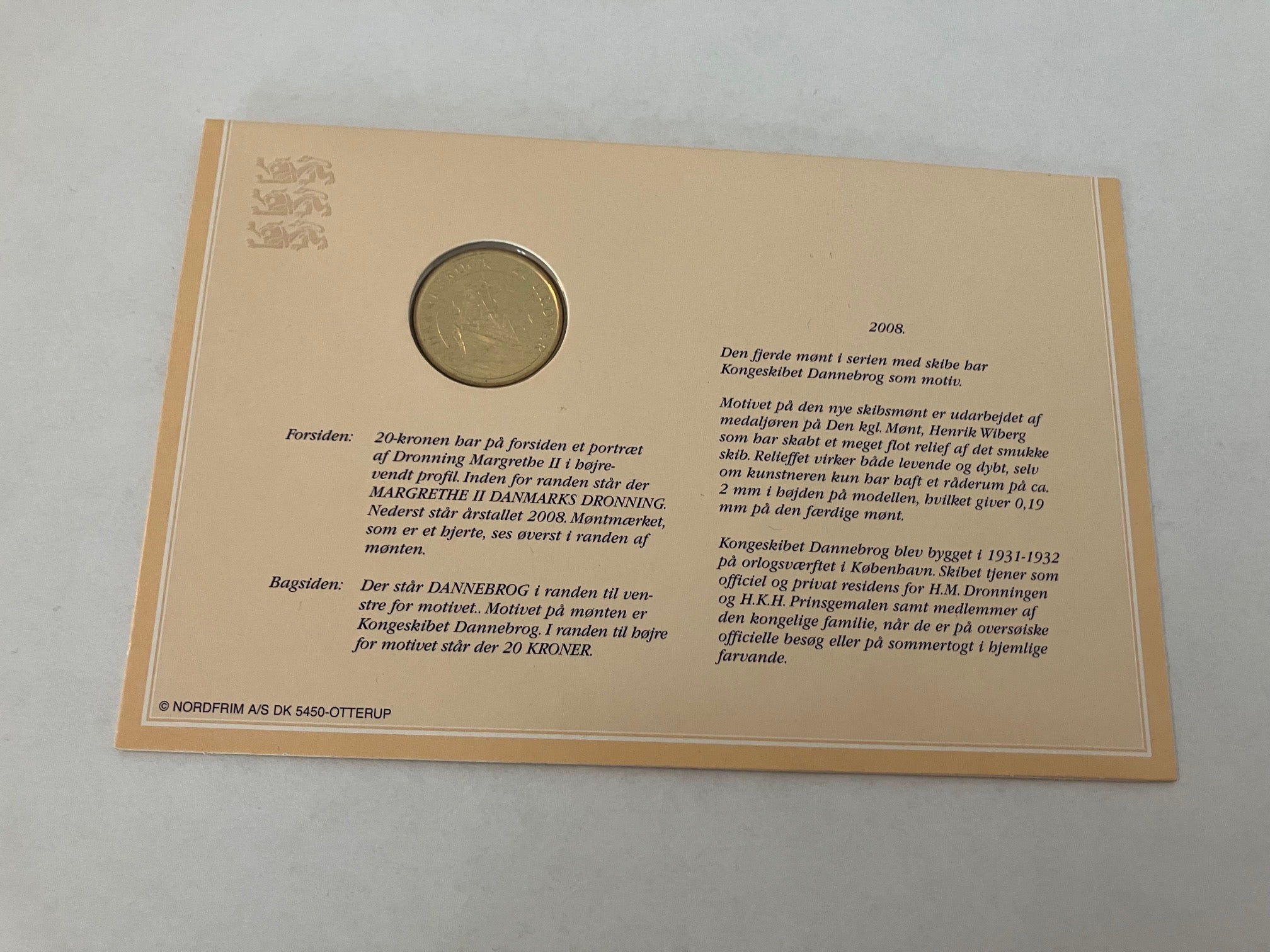 20 Kroner Kongeskibet Dannebrog 2008
