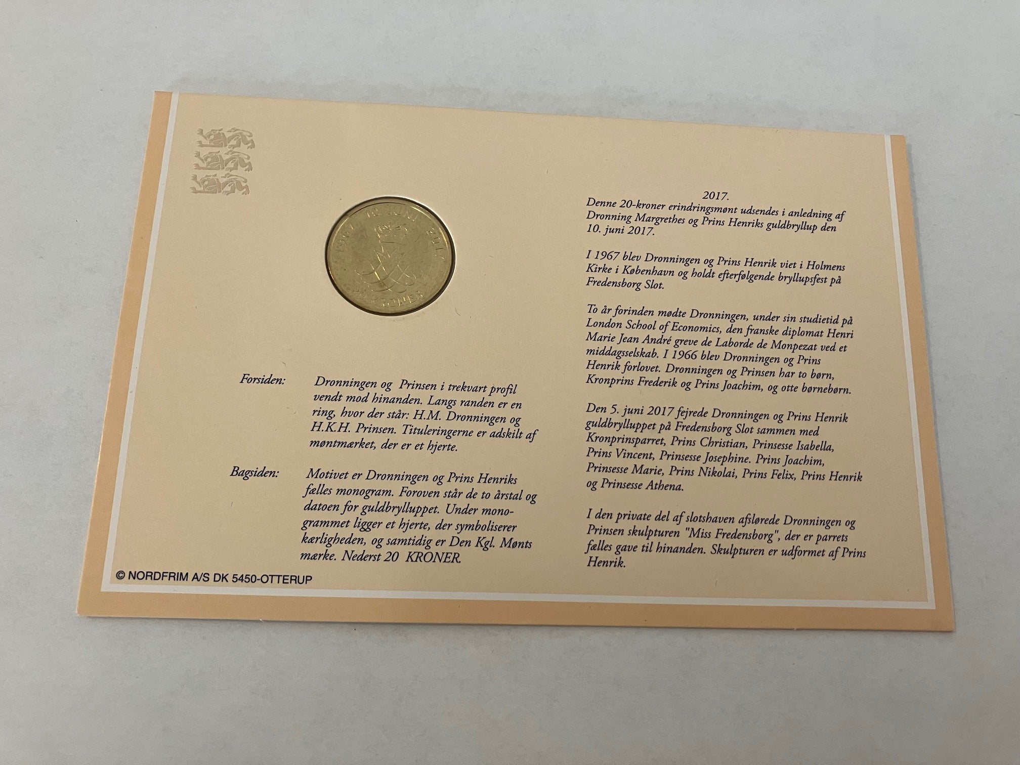 Dronning Magrethe og Prins Henriks Guldbryllup 20 Kroner 2017