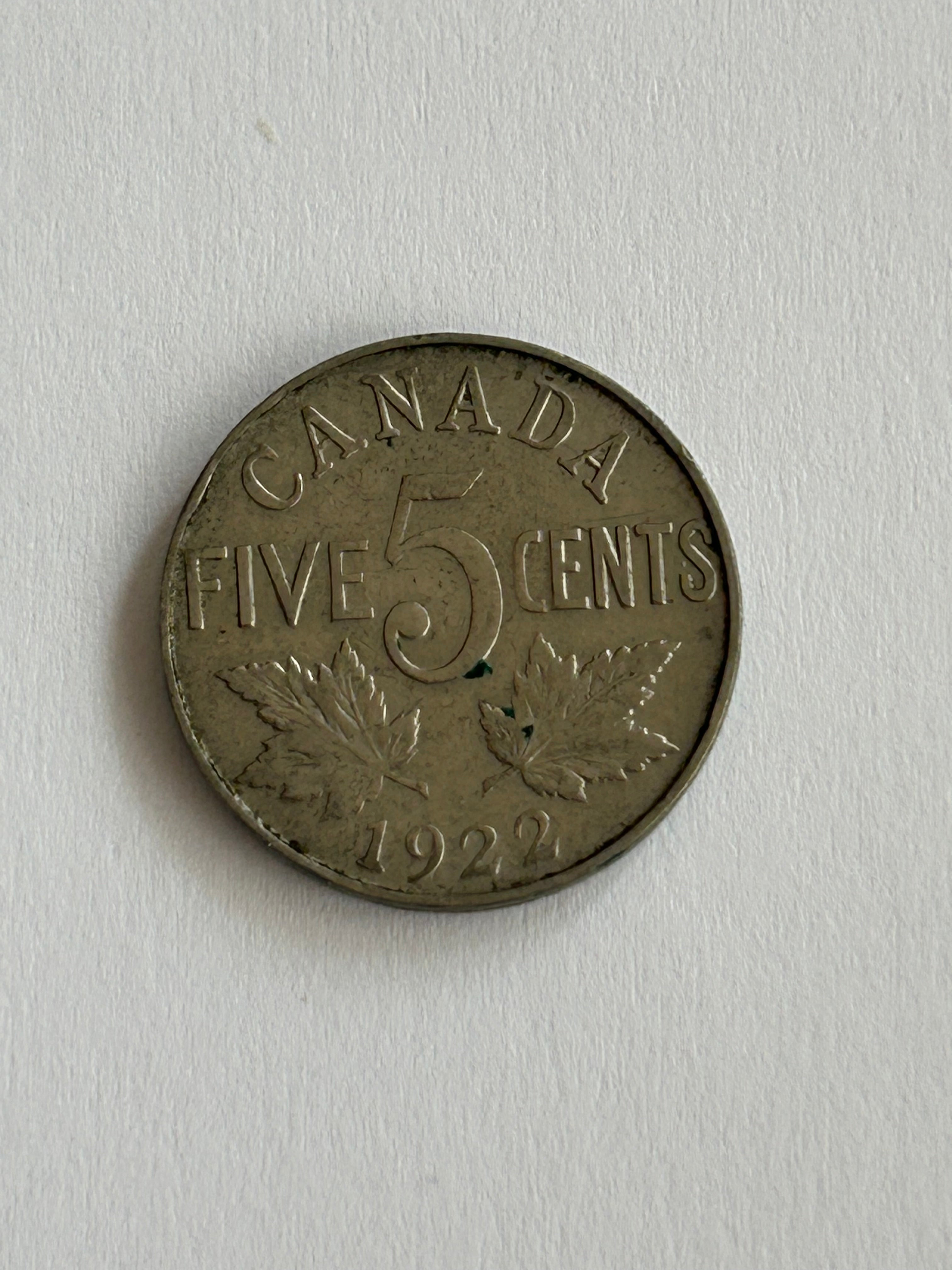 Five Cents Canada 1922