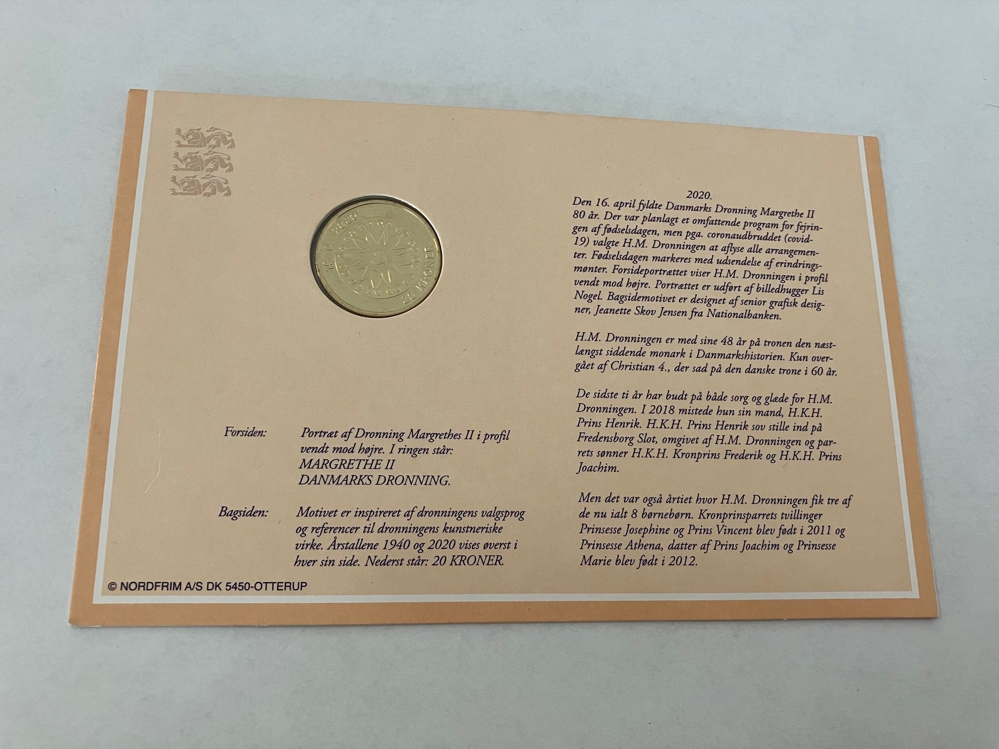 20 Kroner Dronning Magrethe II 80 år