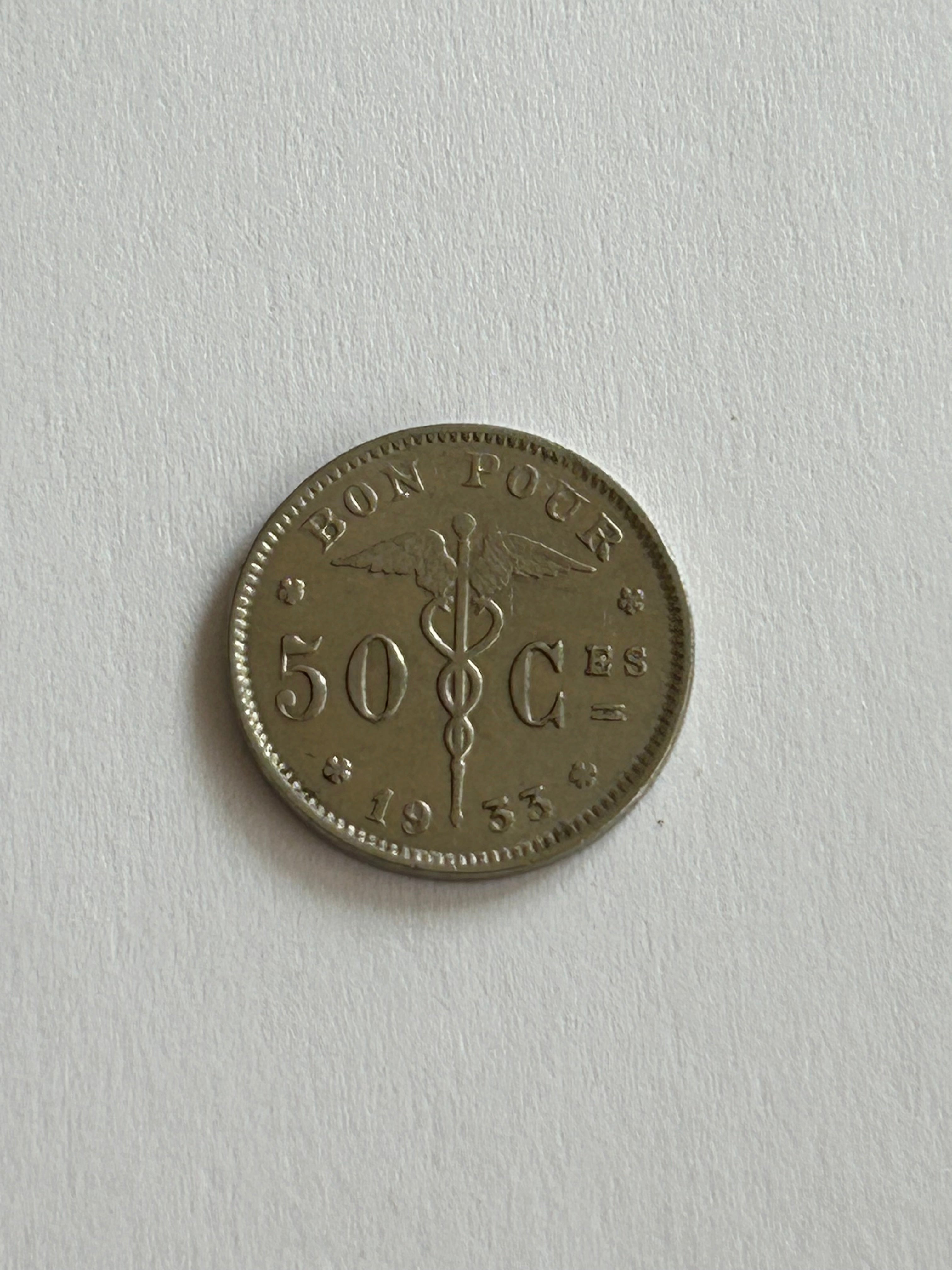 50 Centimes Belgium 1933