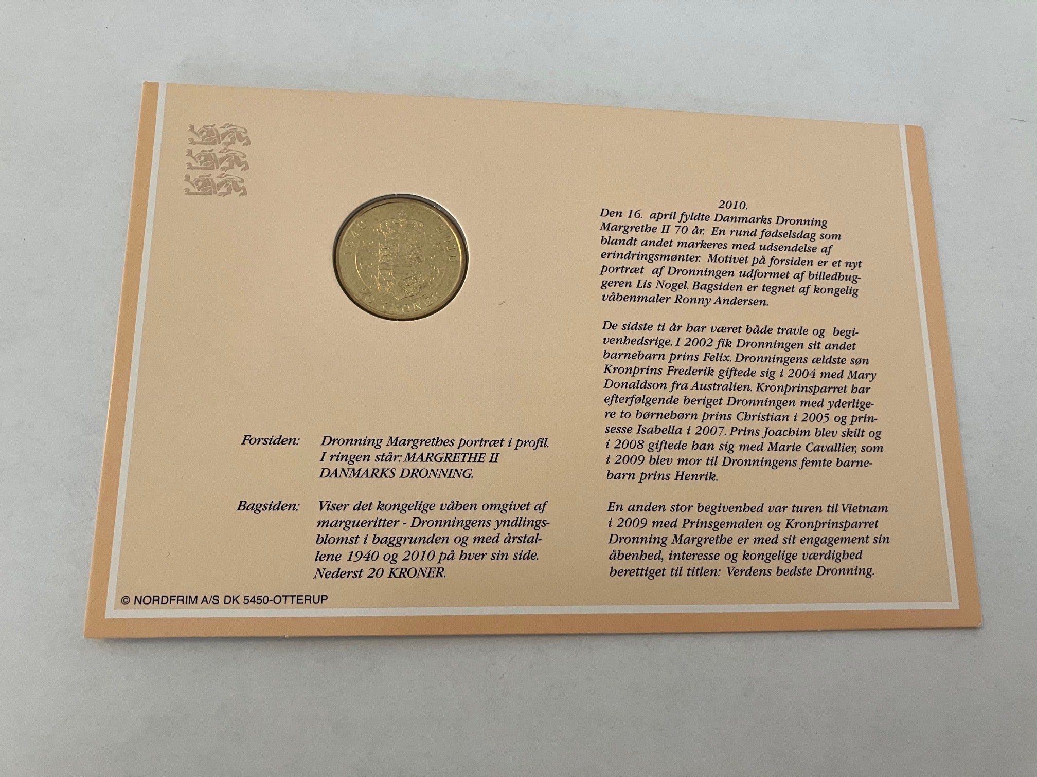 20 Kroner Dronning Magrethe II 70 år 2010