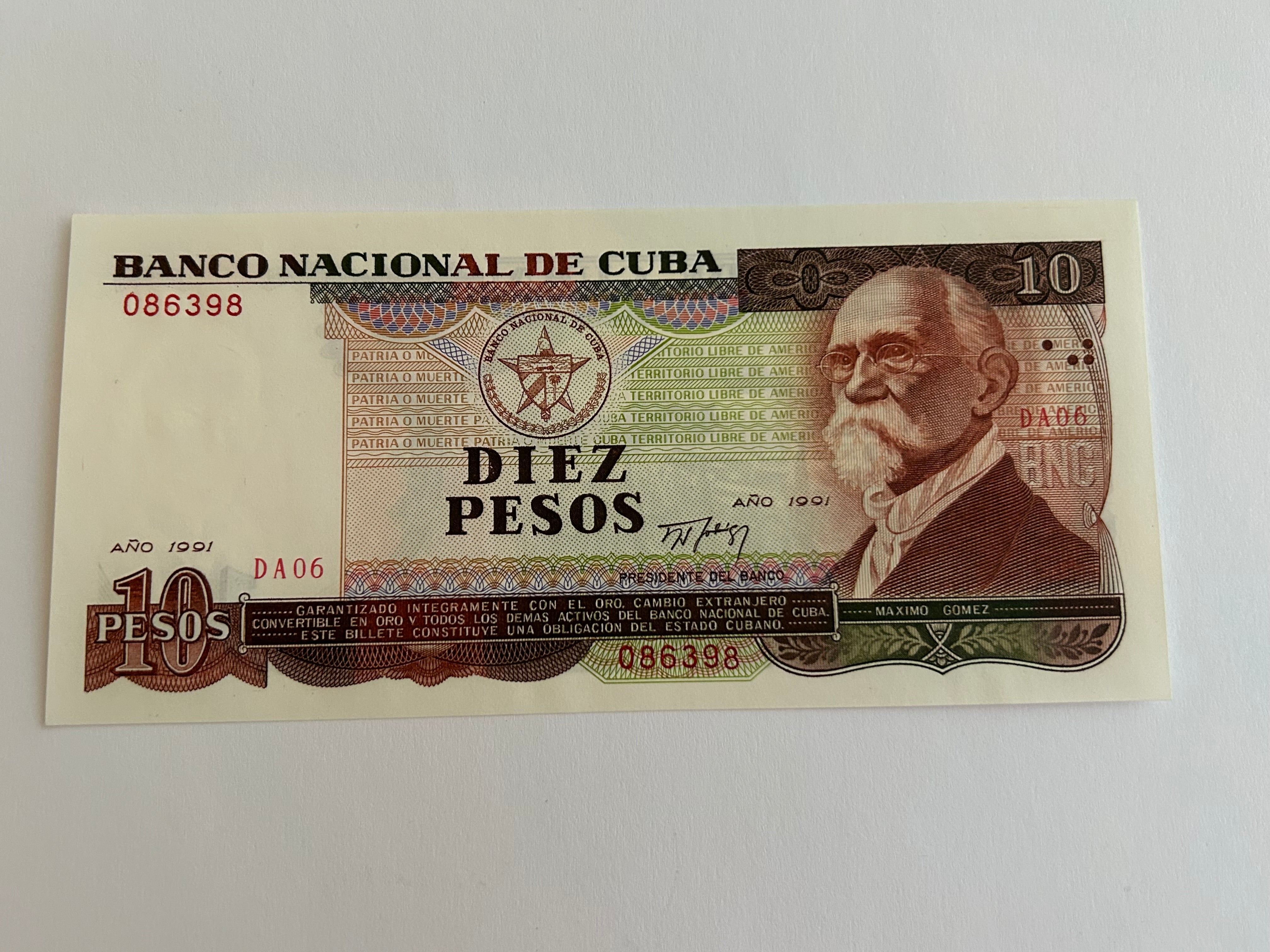 10 Pesos Cuba 1991
