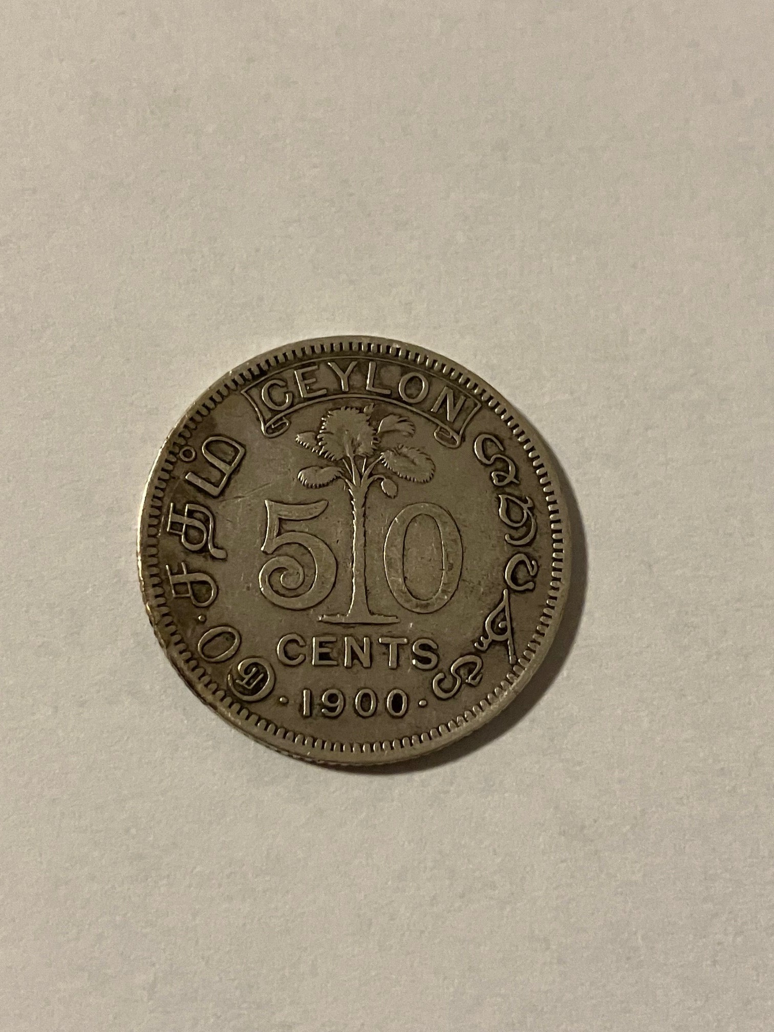 50 Cents Ceylon 1900