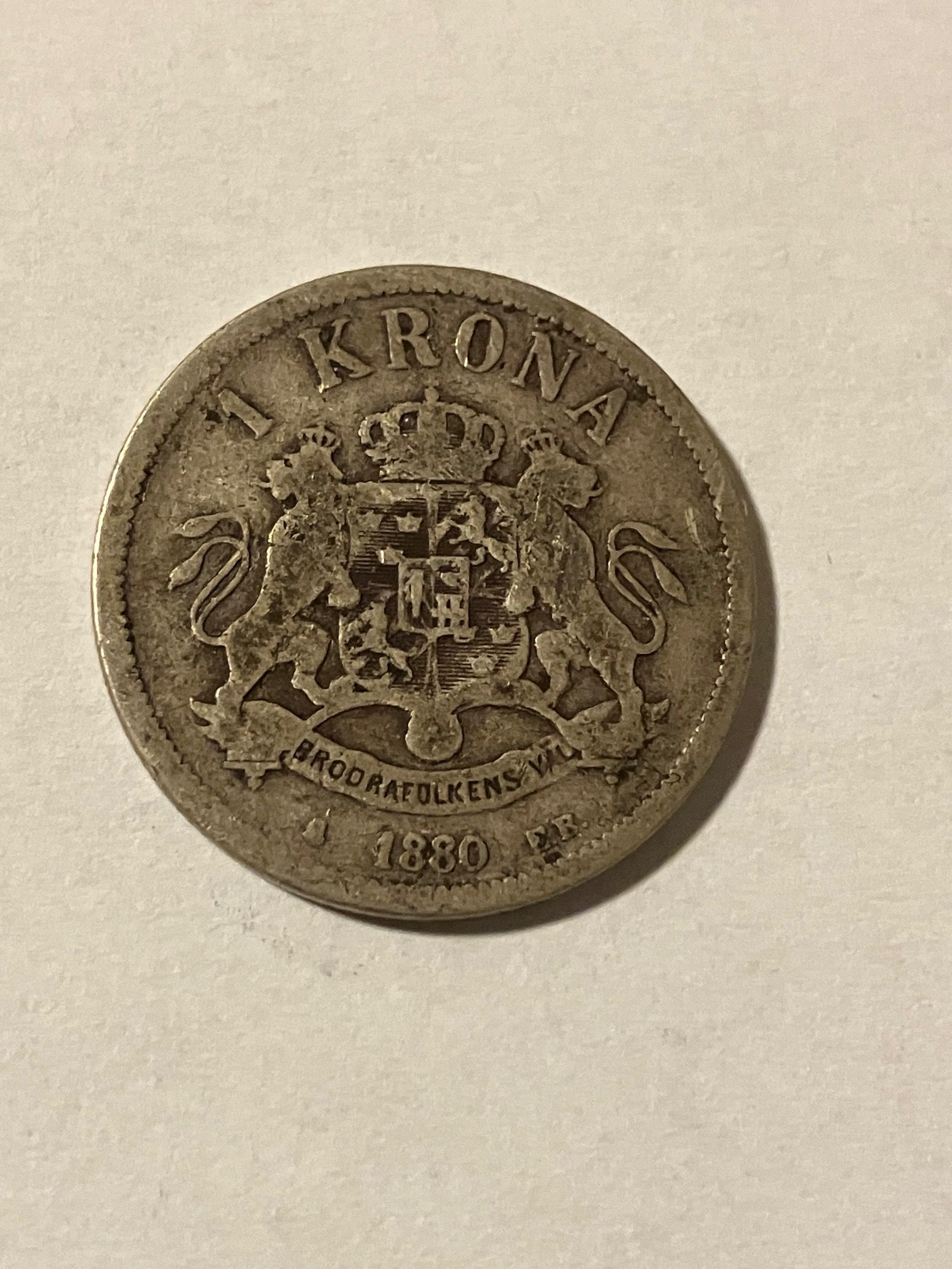 1 Krona 1880 Sweden - Silver