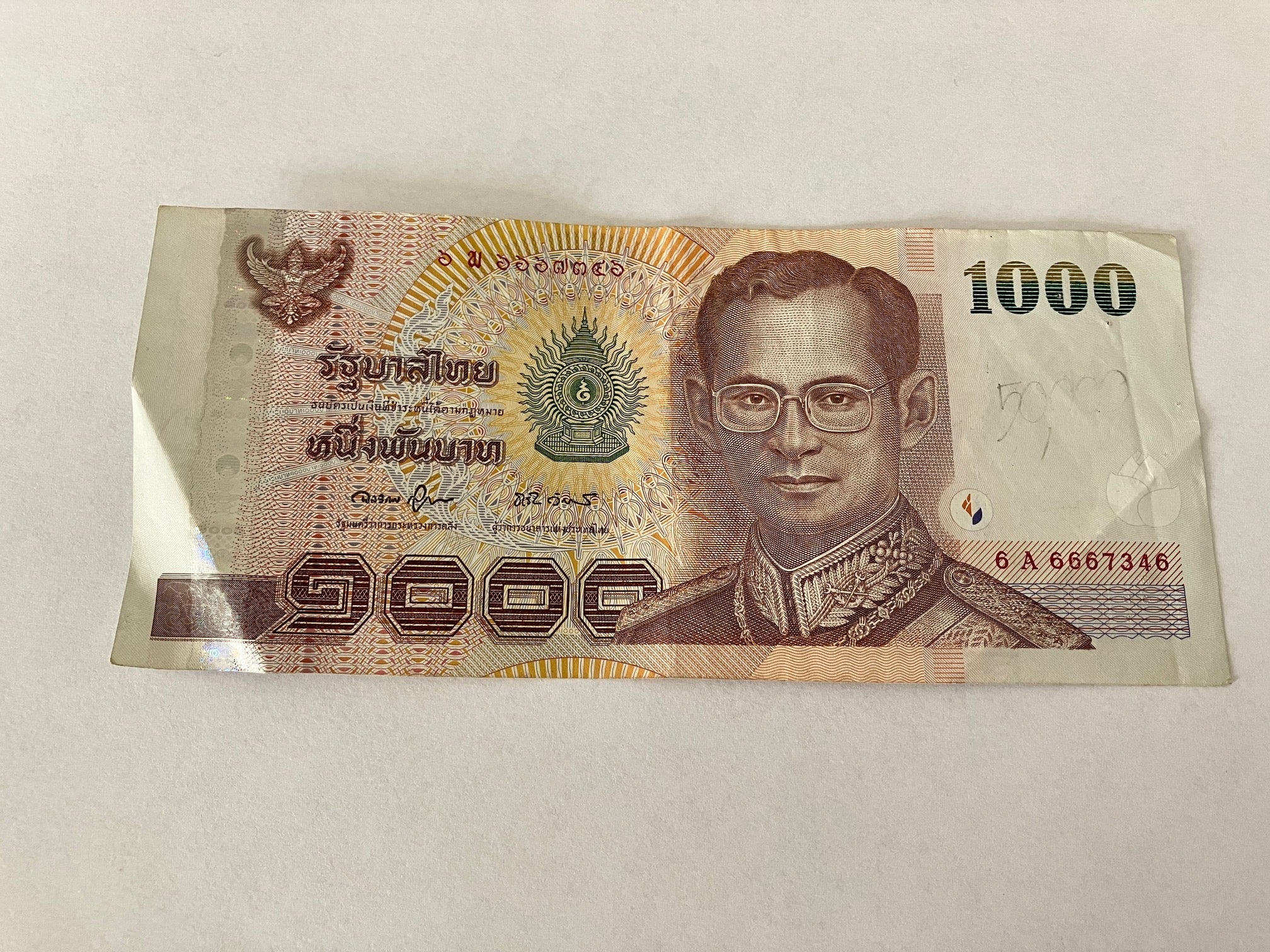 1000 Bath Thailand - Bemærk kuglepen