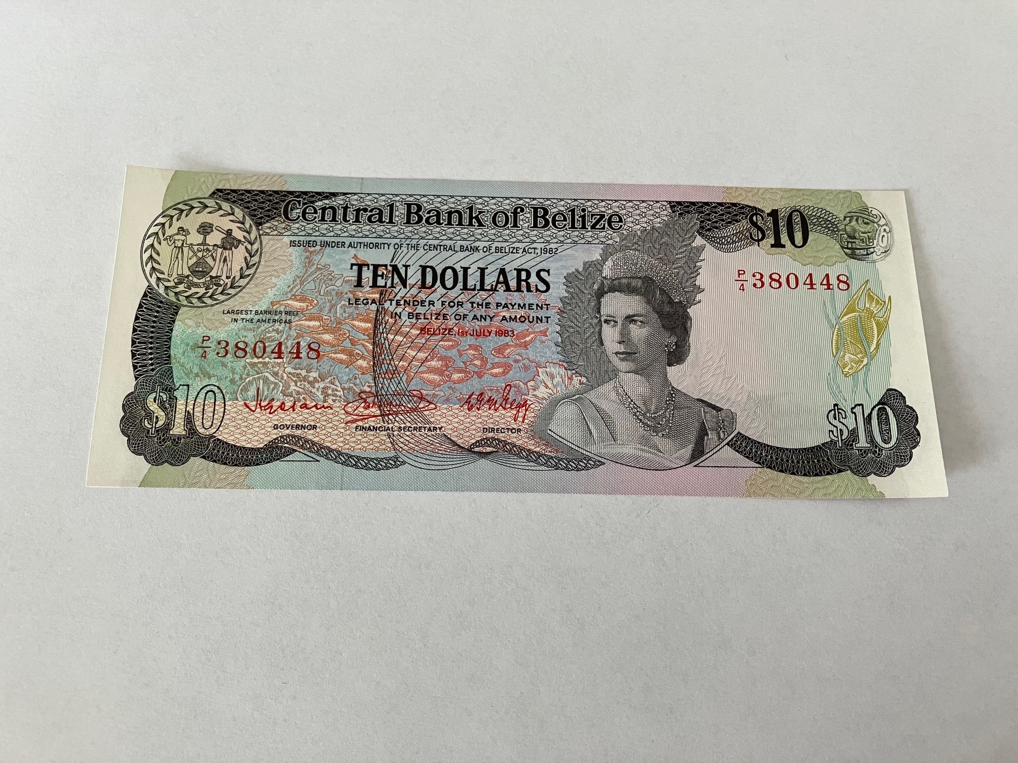 10 Dollars Belize 1983