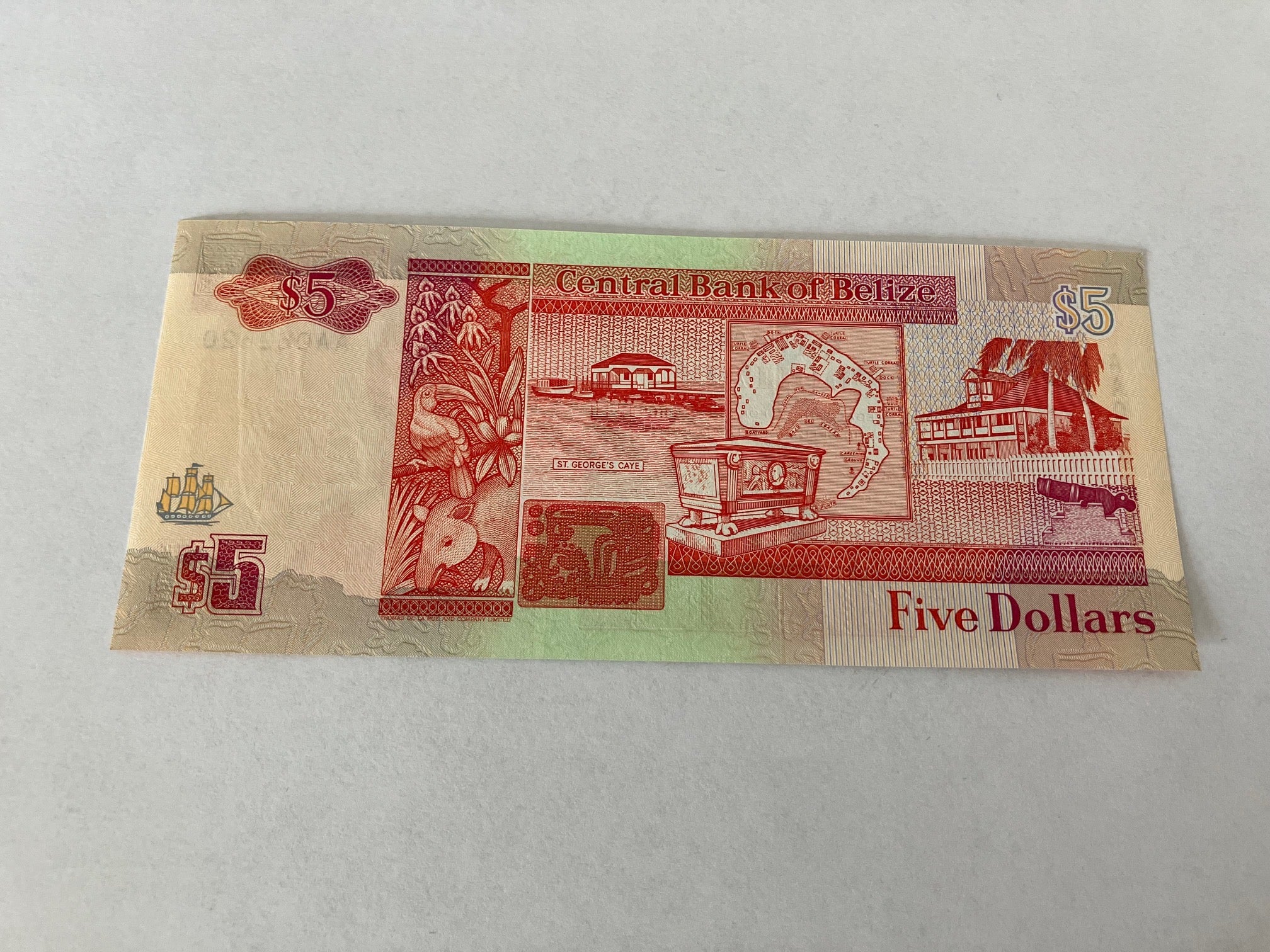 5 Dollars Belize 1990
