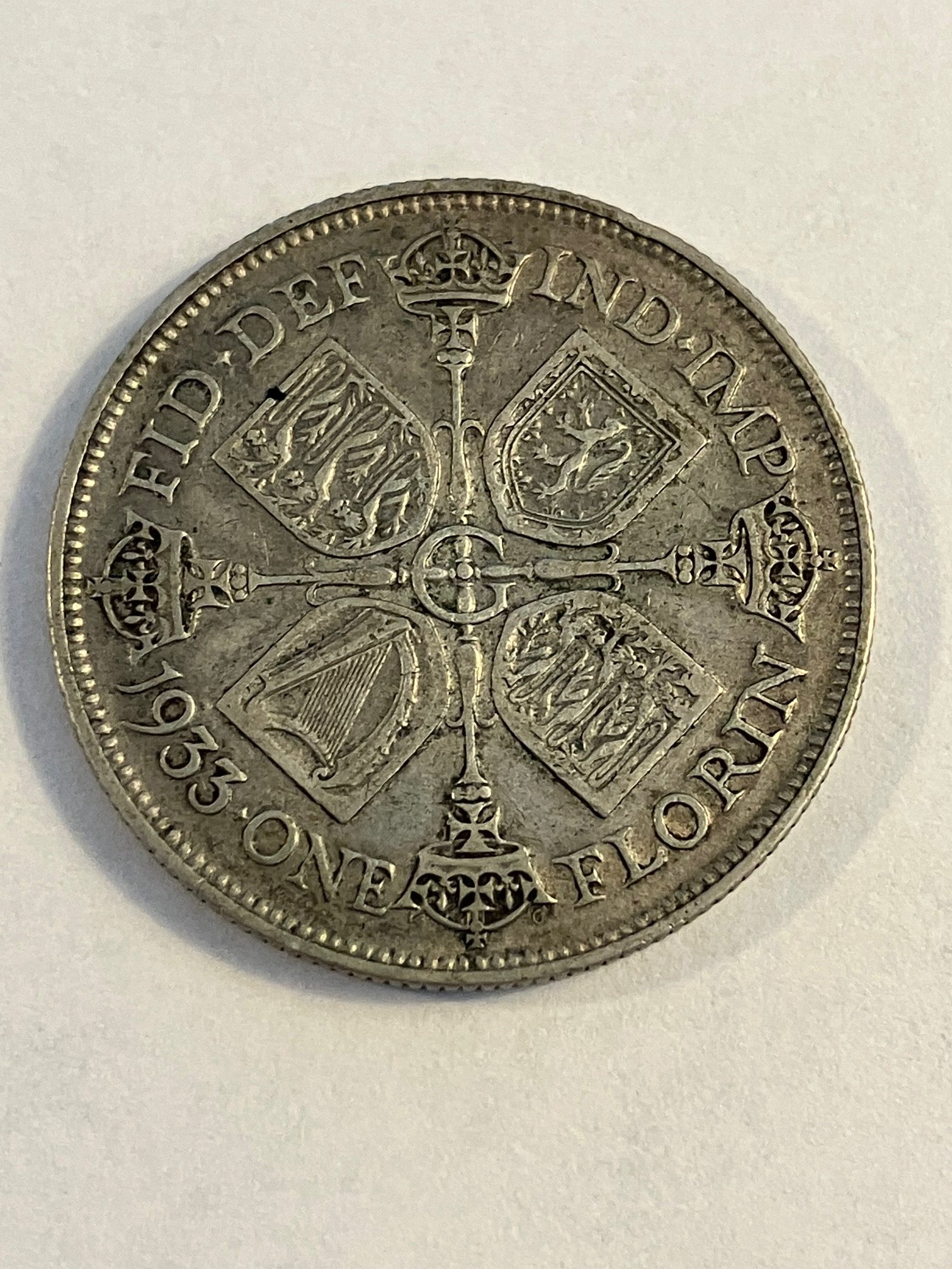 One Florin England 1933