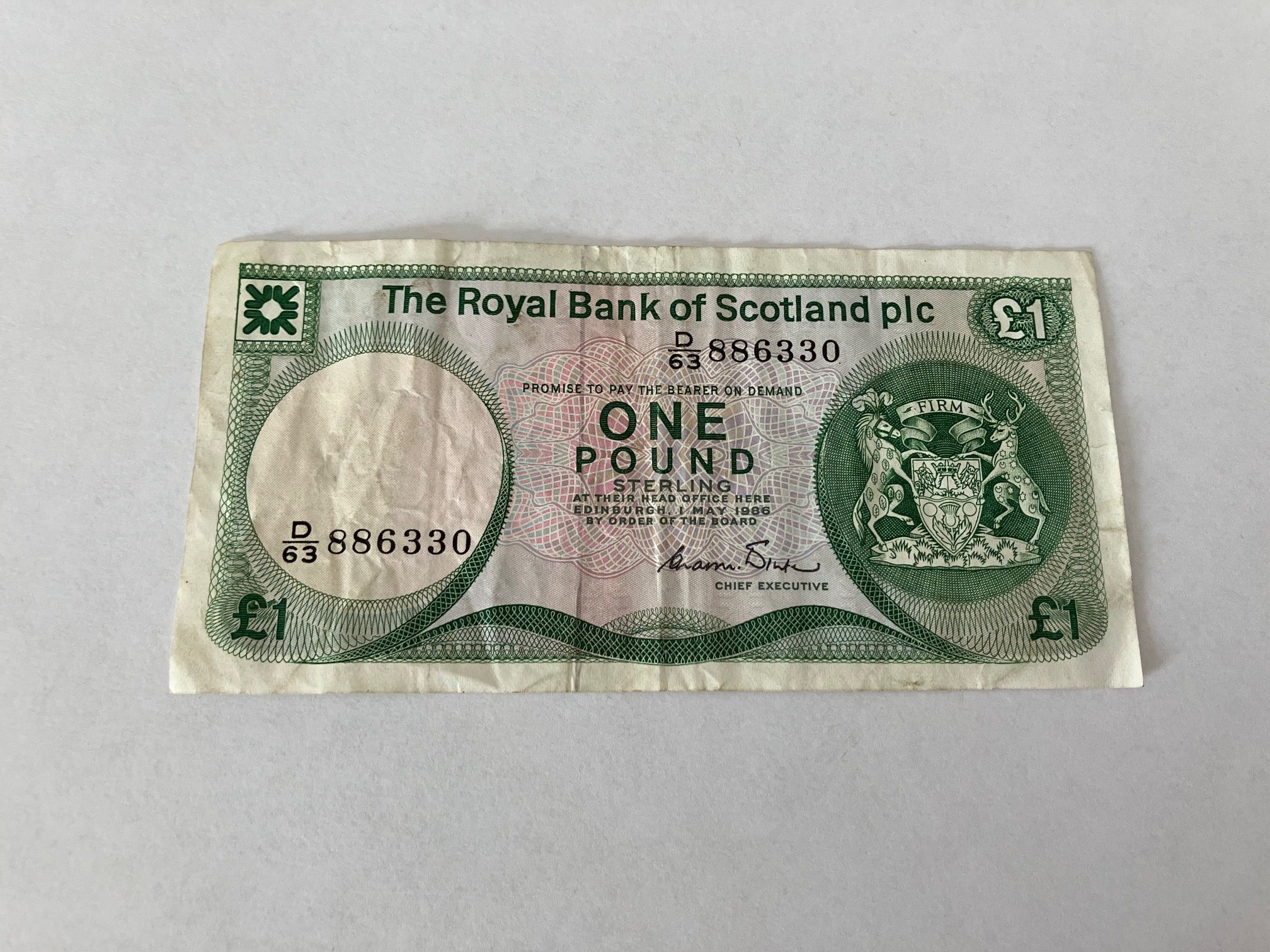 One Pound Scotland 1986