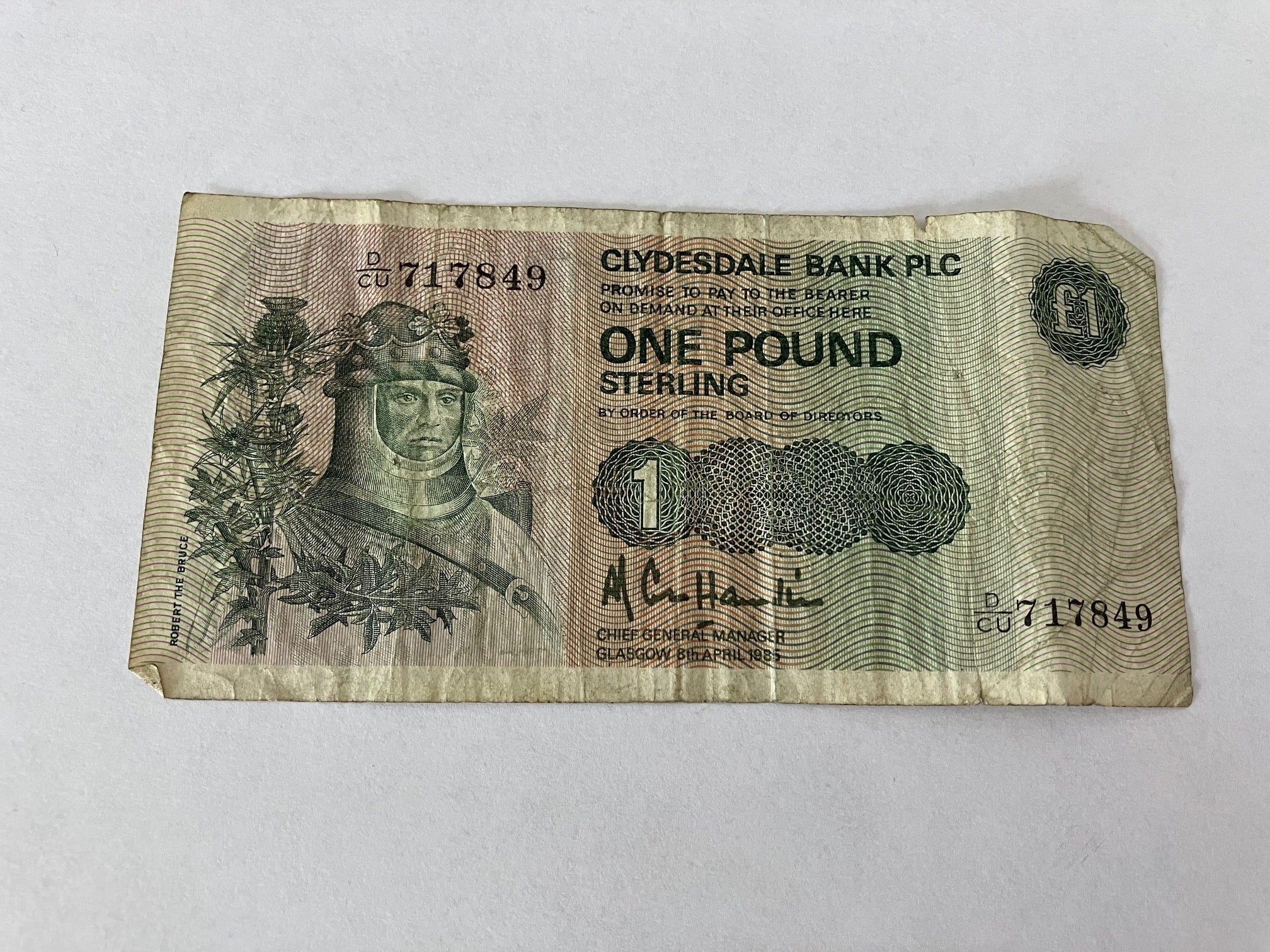 One Pound Scotland 1985