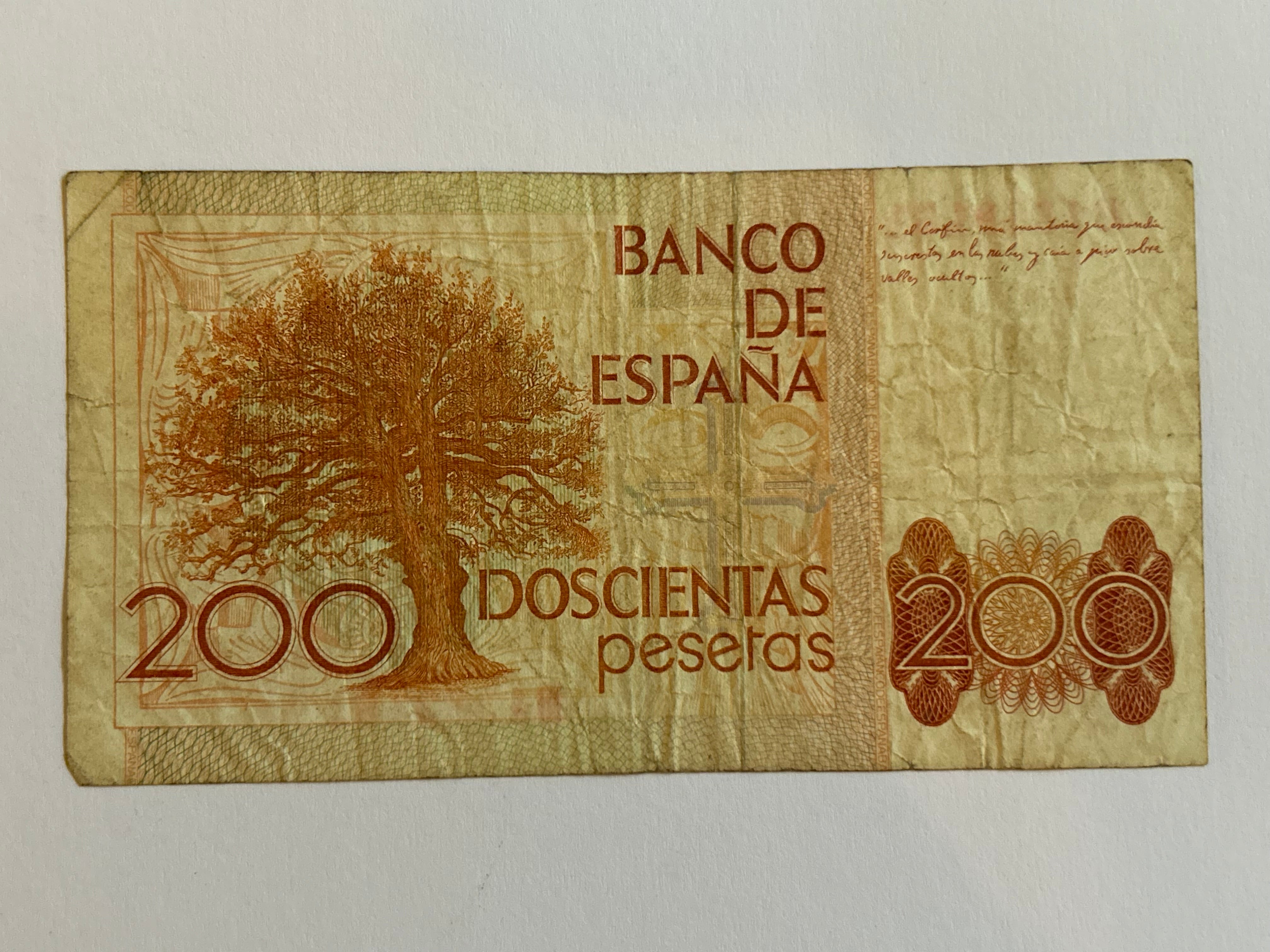 200 Pesetas 1980 Spain