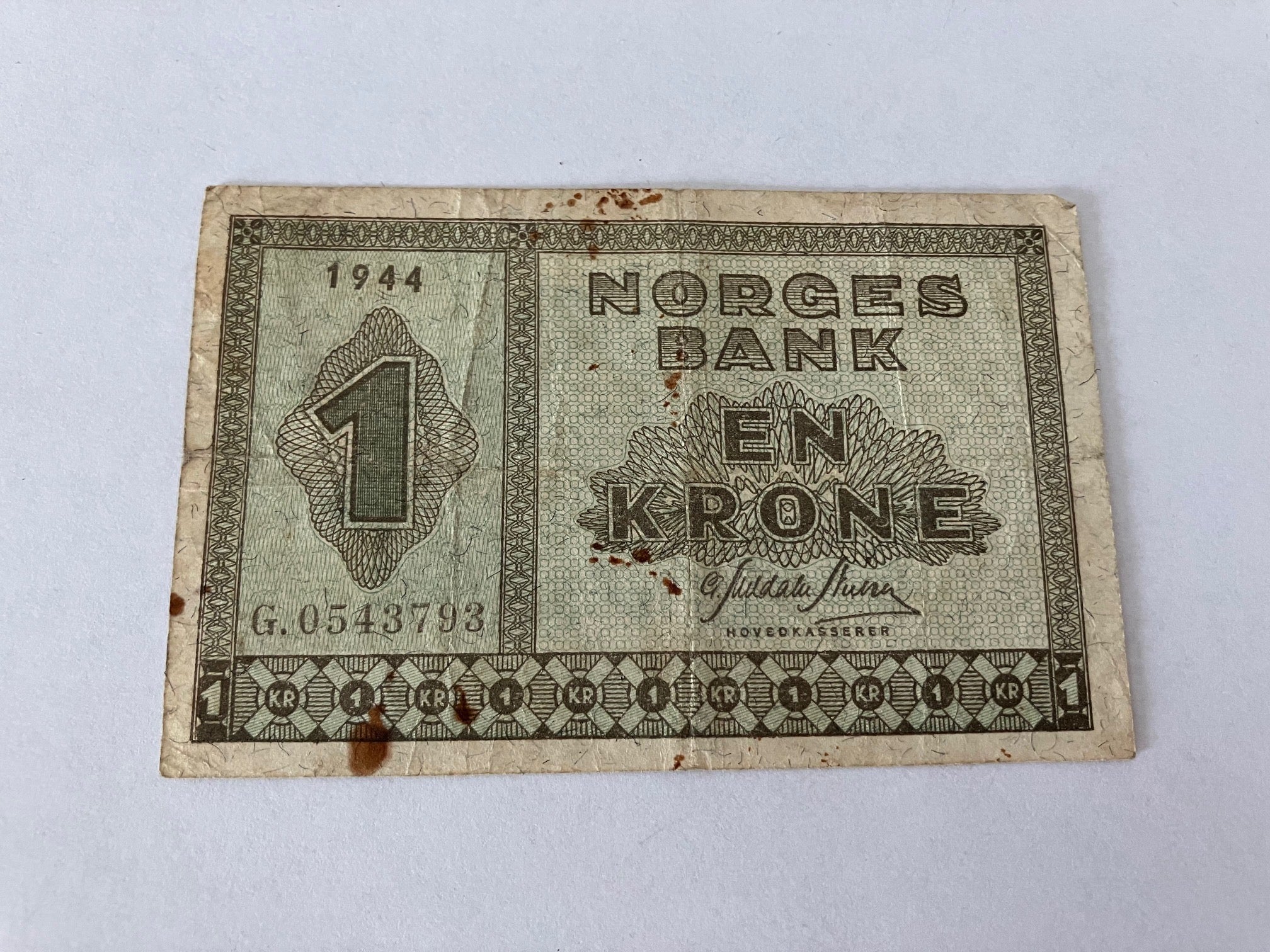1 Krone 1944 Norge - Dårlig stand