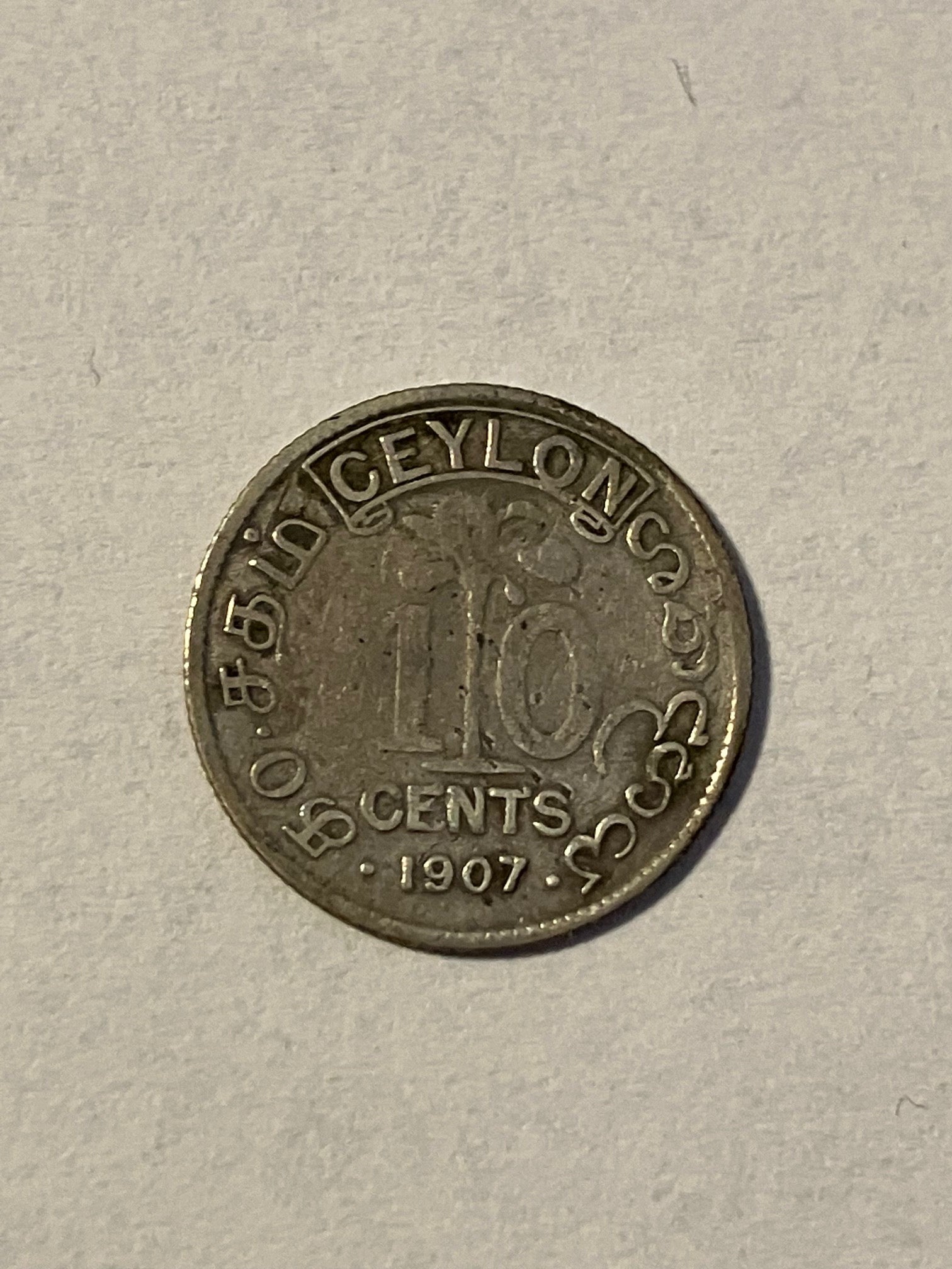10 Cents Ceylon 1907