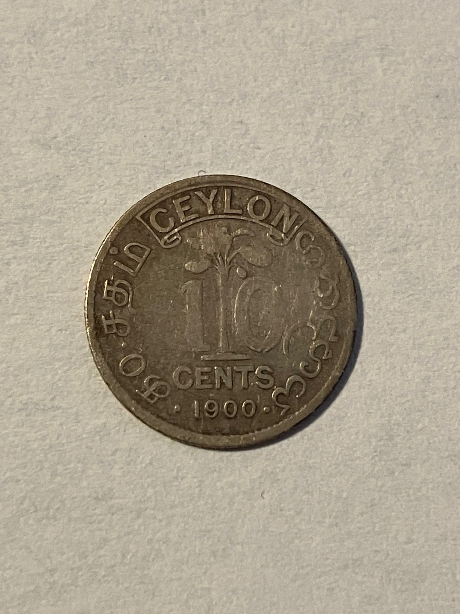 10 Cents Ceylon 1900
