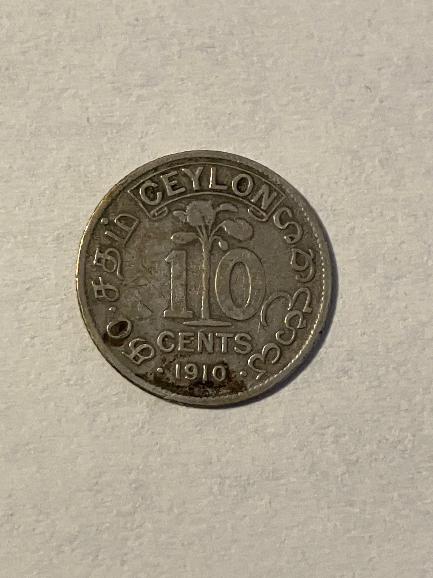 10 Cents Ceylon 1910