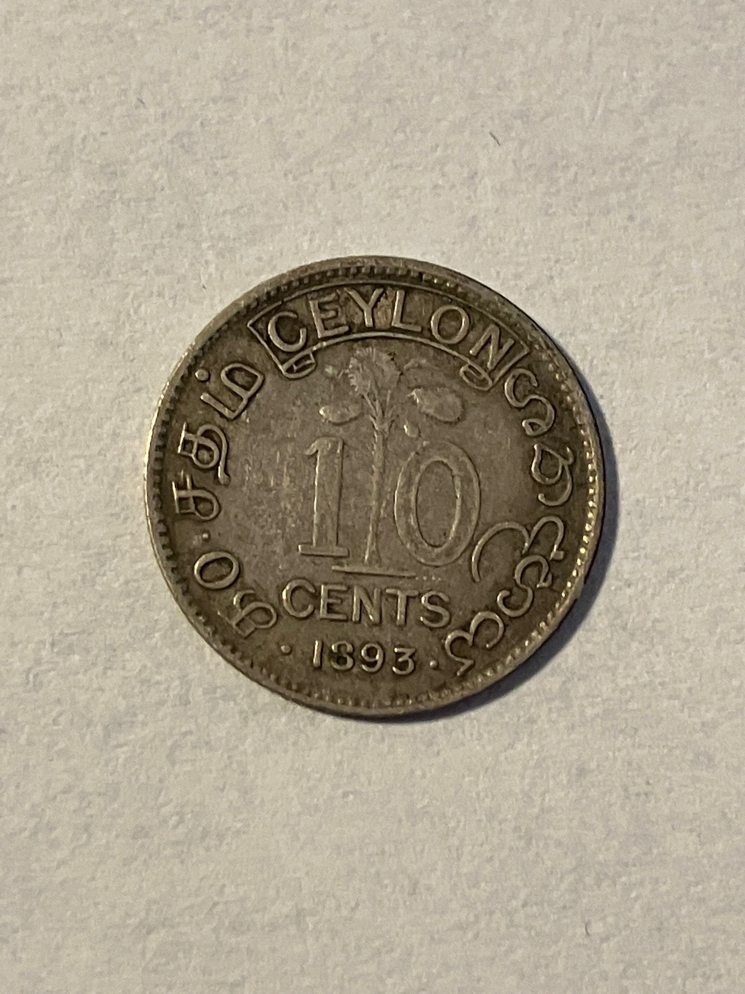 10 Cents Ceylon 1893