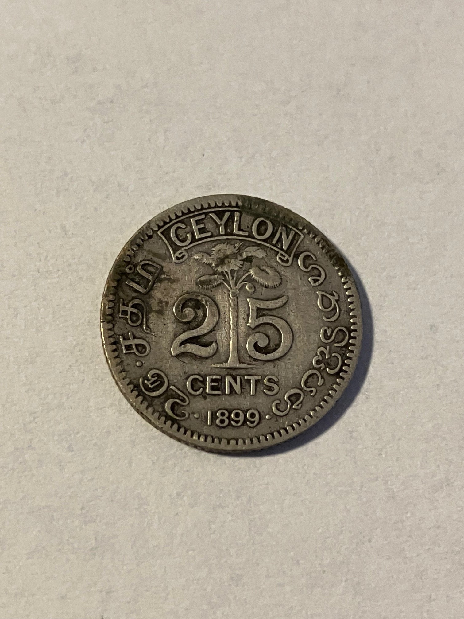 25 Cents Ceylon 1899