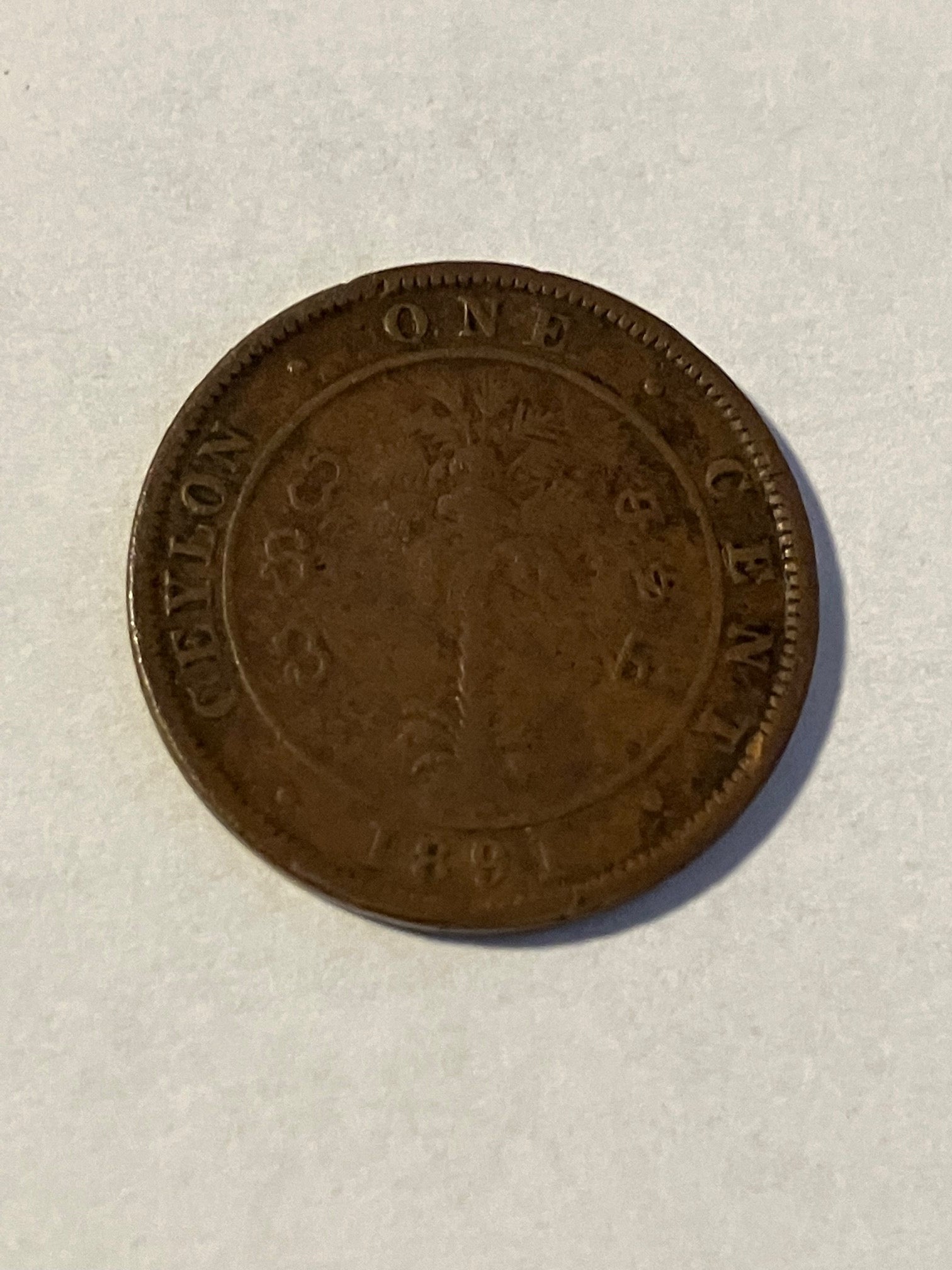 One Cent Ceylon 1891