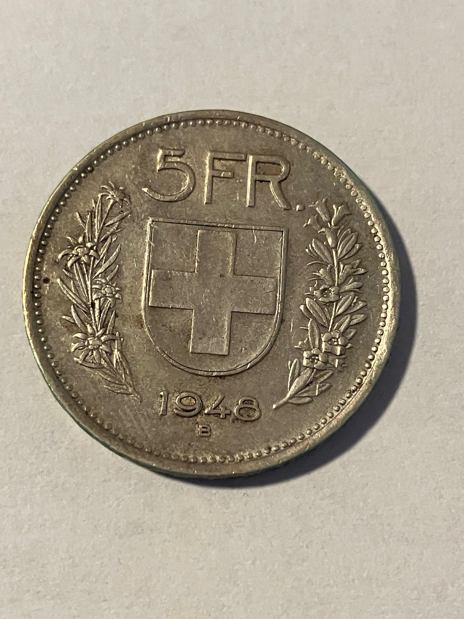 5 Francs 1948 B Switzerland