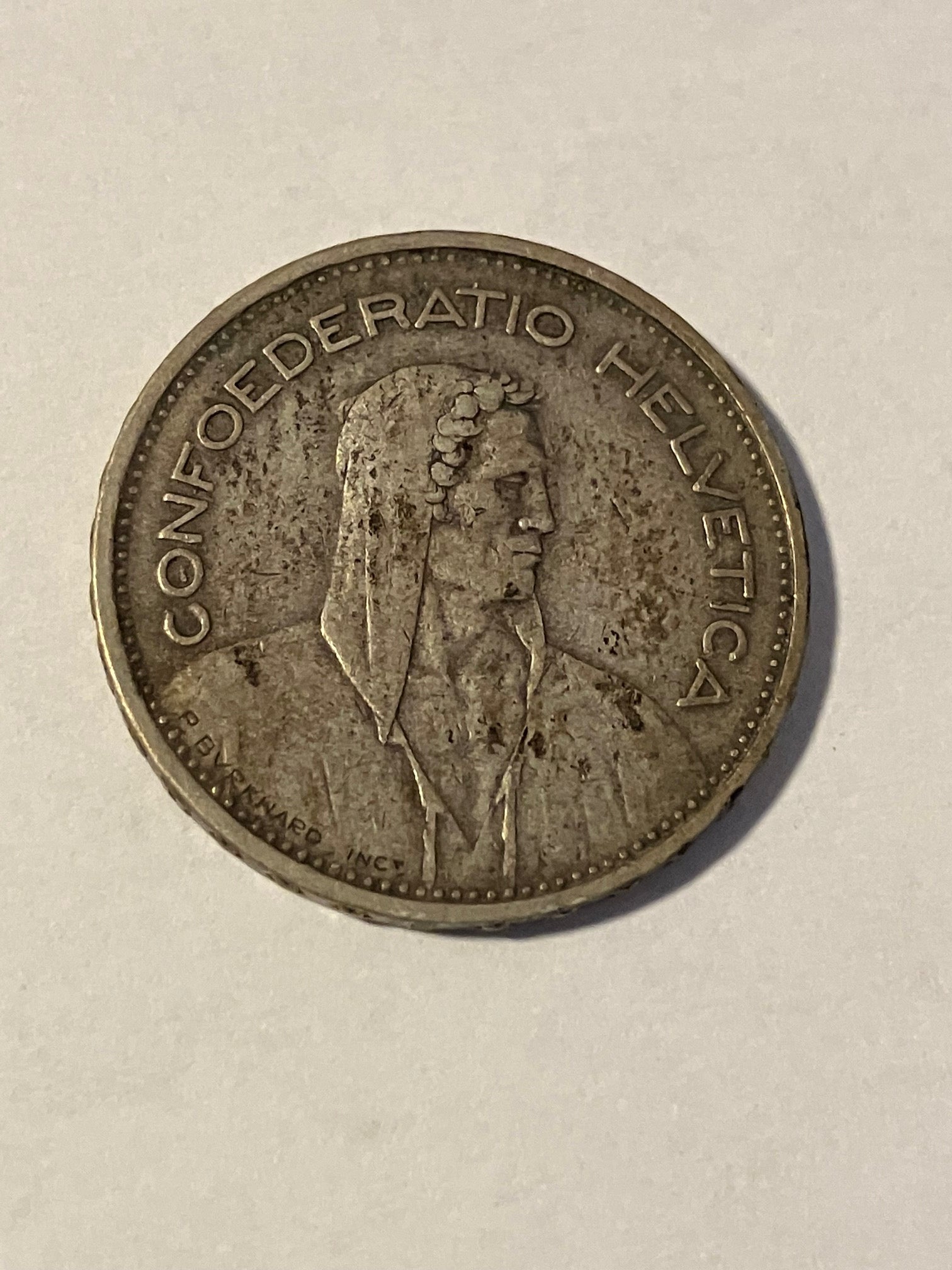 5 Francs 1933 B Switzerland