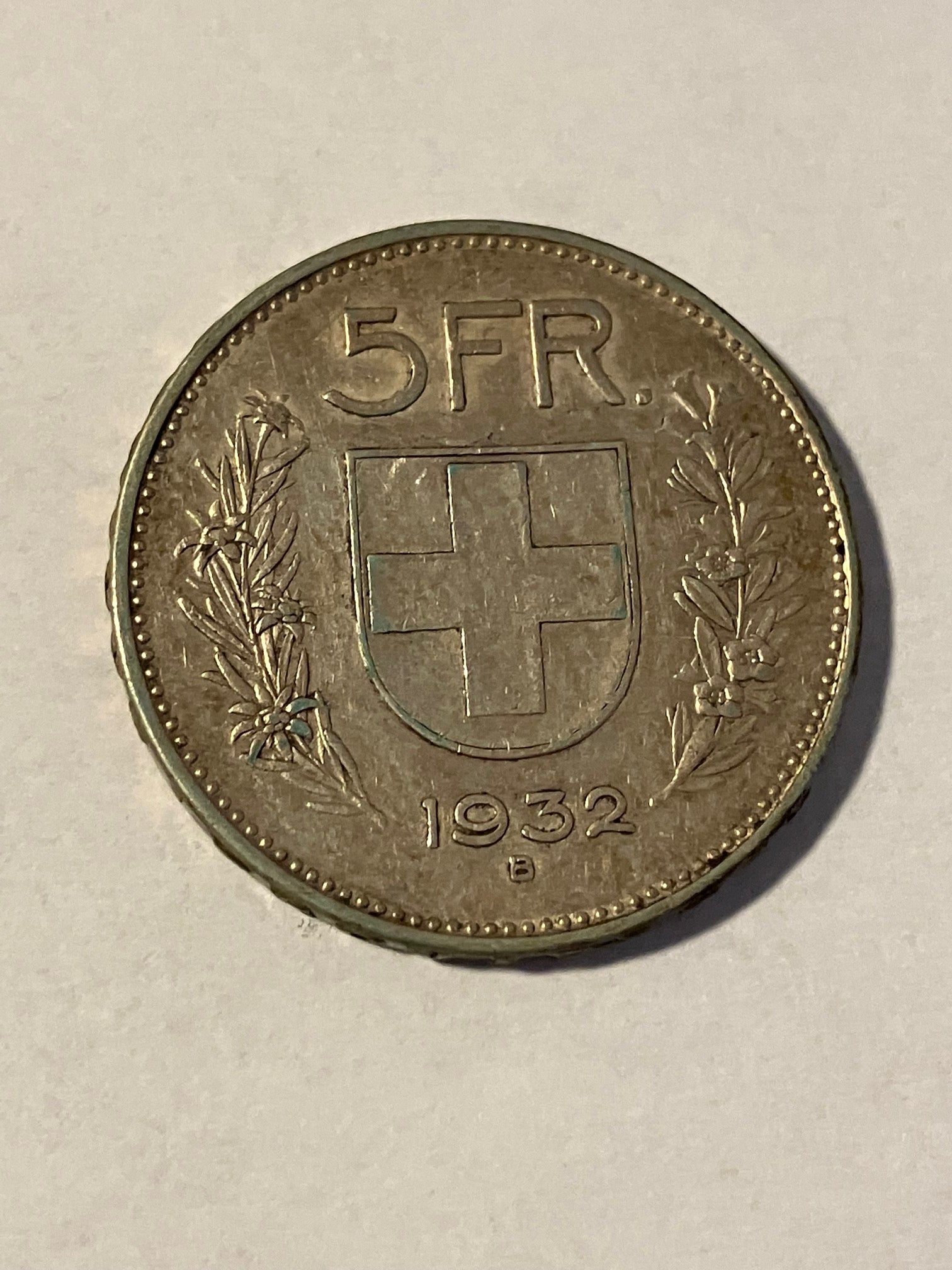 5 Francs 1932 B Switzerland