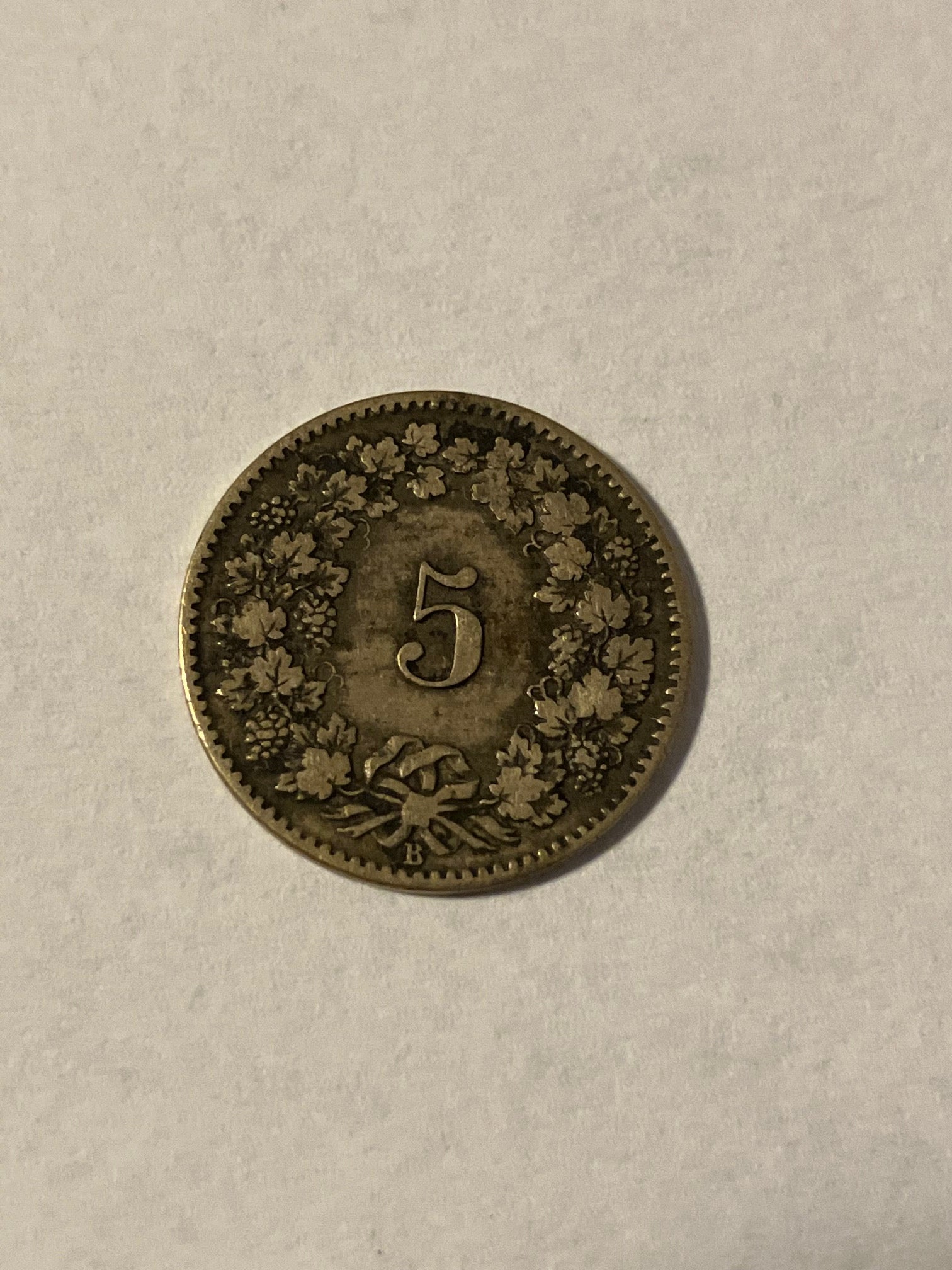 5 Rappen Switzerland 1873