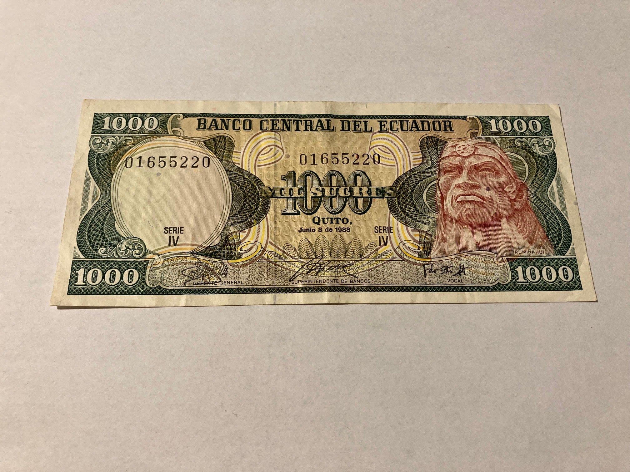1000 Sucres Ecuador 1988