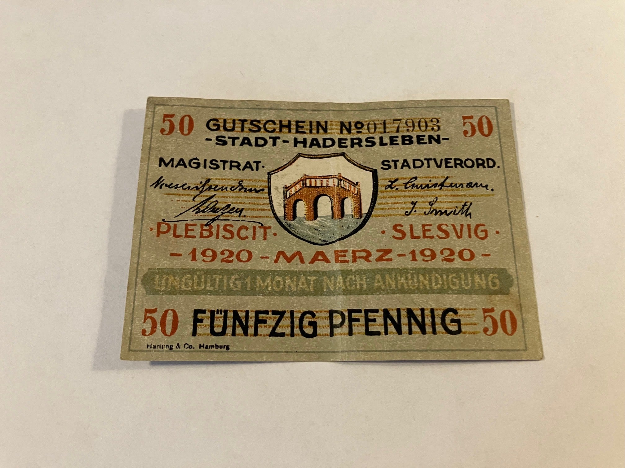 50 Pfennig Haderslev 1920