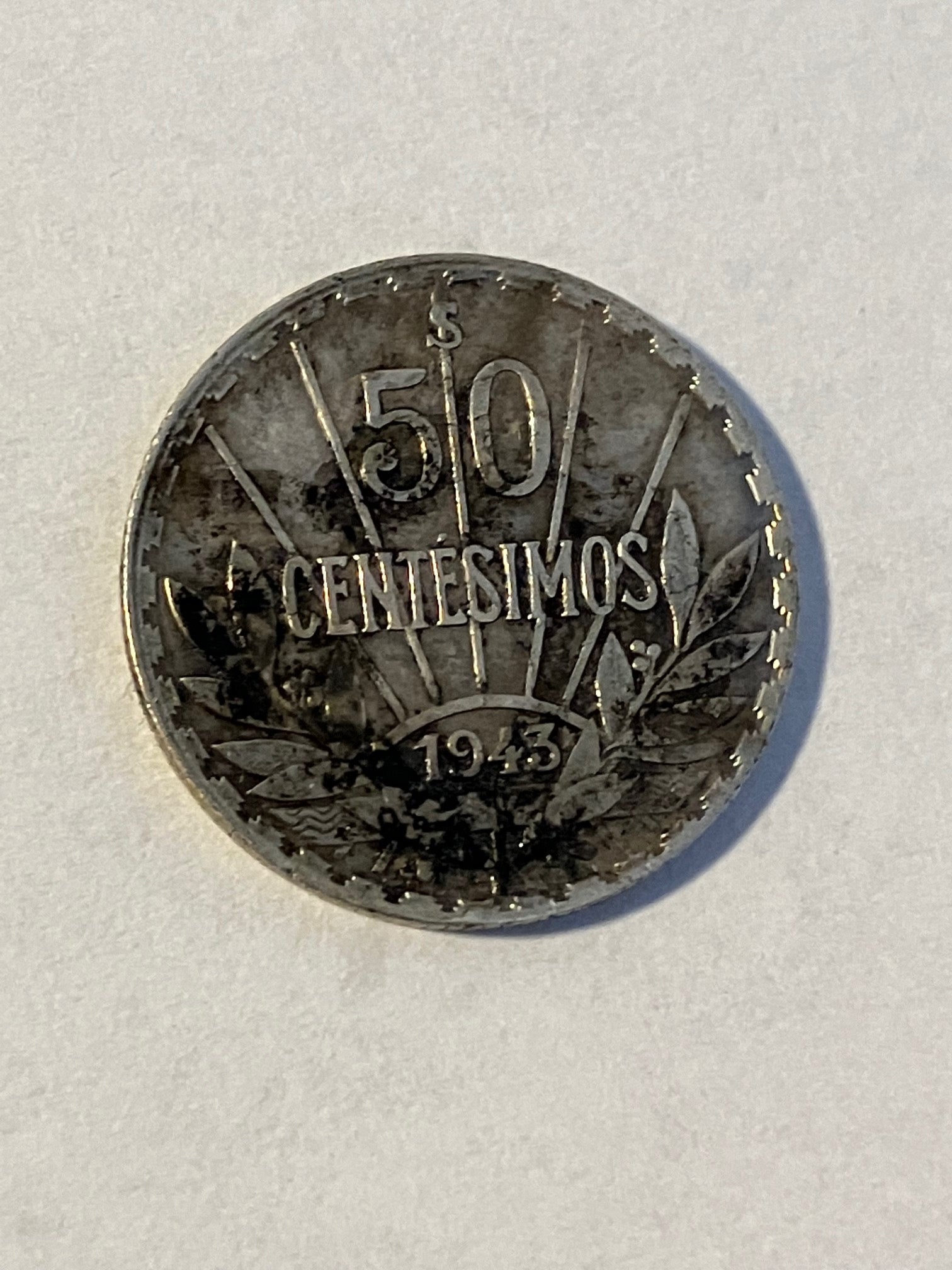 50 Centesimos 1943 Uruguay