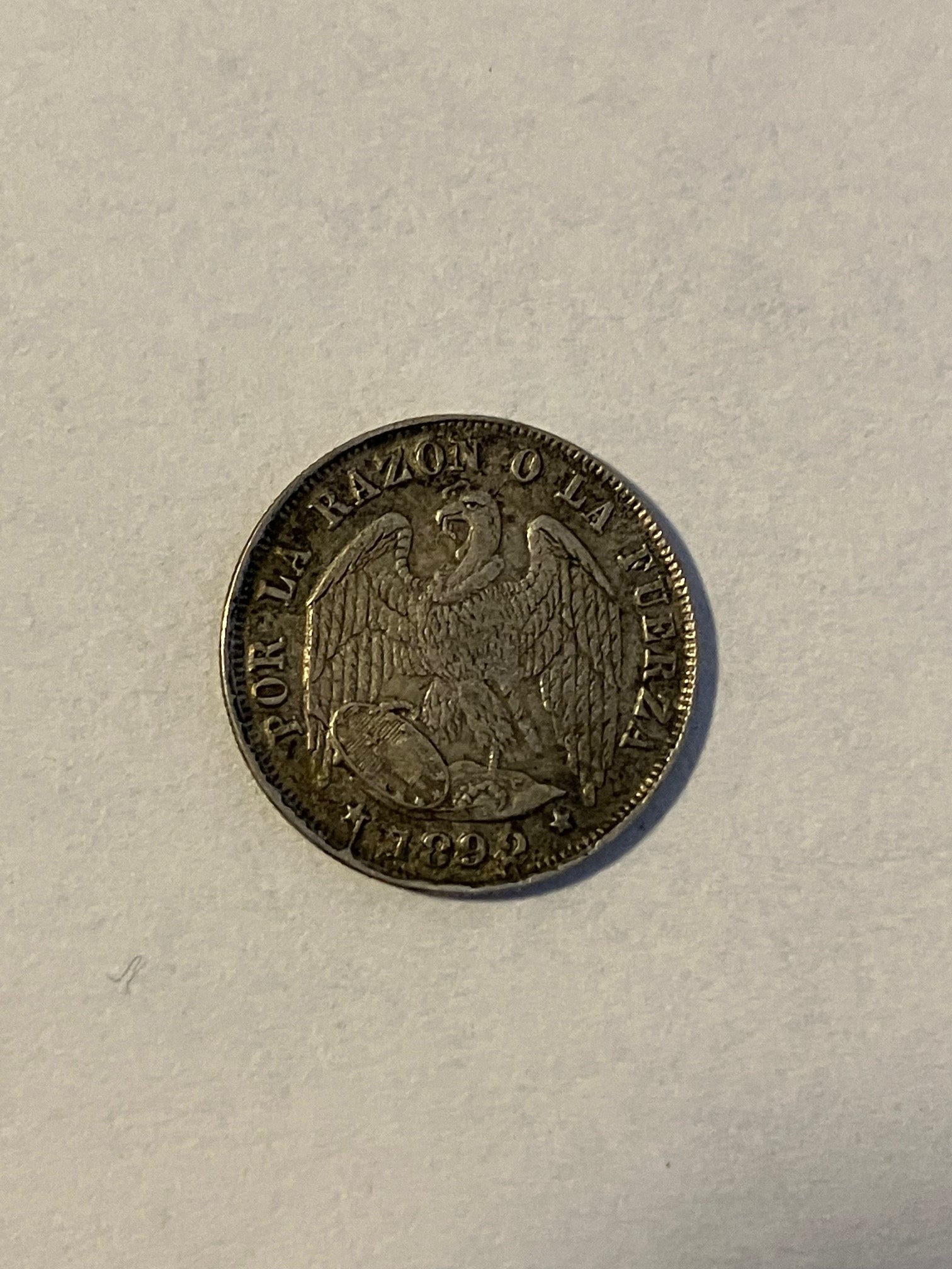 1/2 Decimo Chile 1892