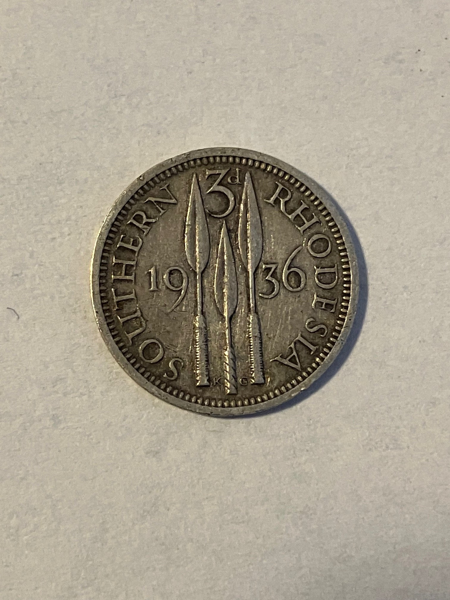 3 Pence Southern Rhodesia 1936