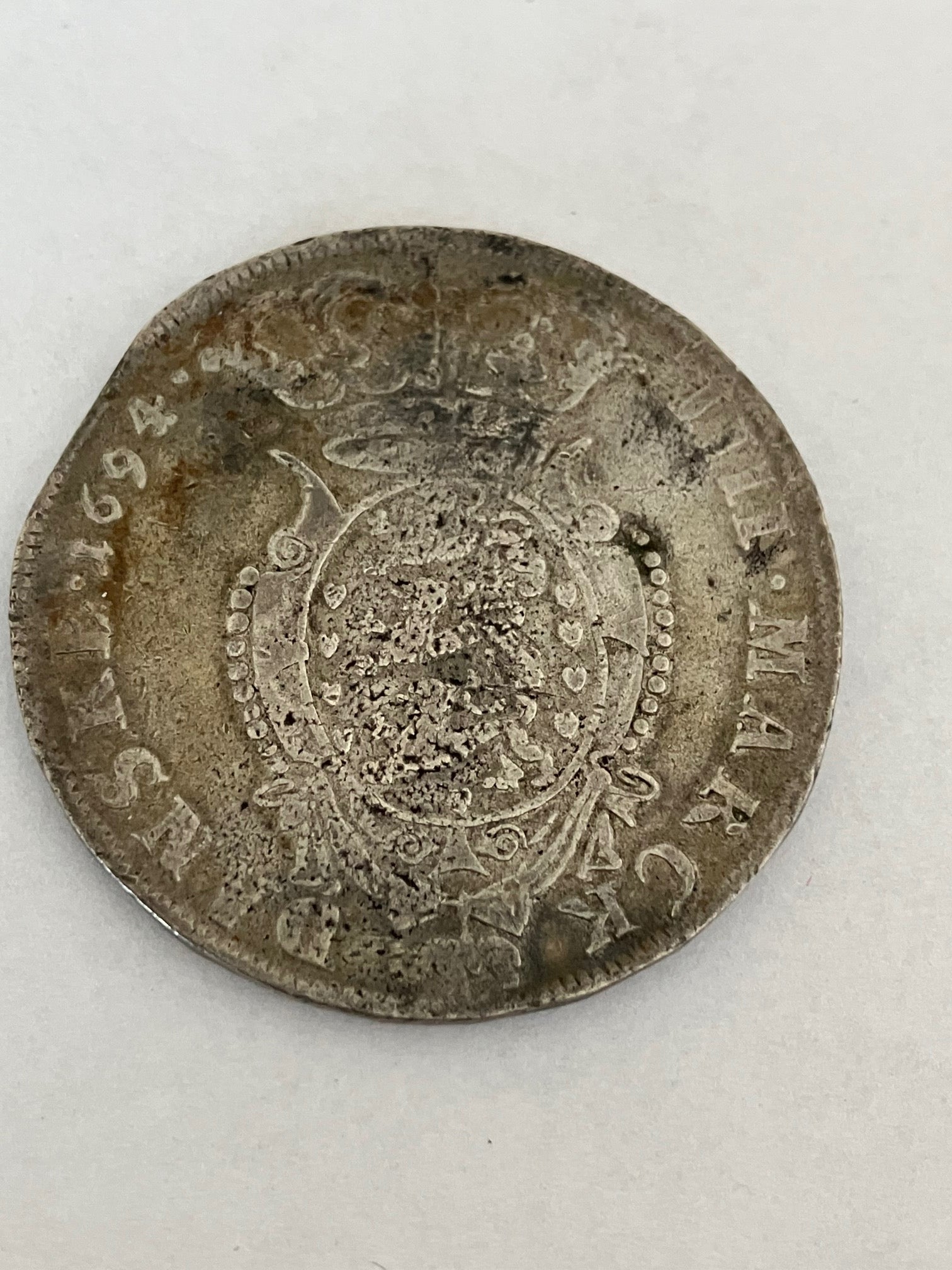 1 Krone Glückstadt 1694 Danmark S.139 Hede 125C