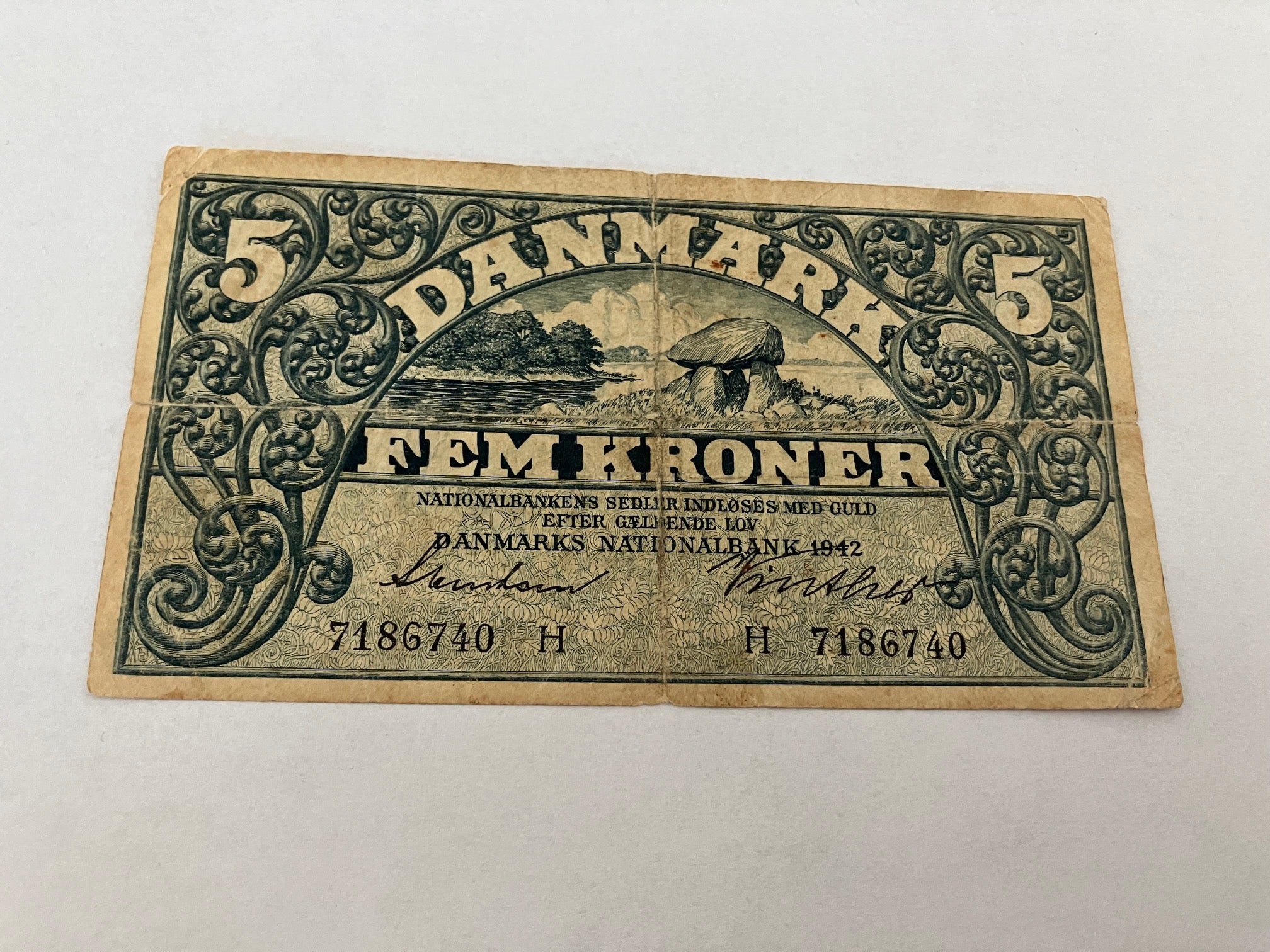 5 Kroner 1942 H - Slidt