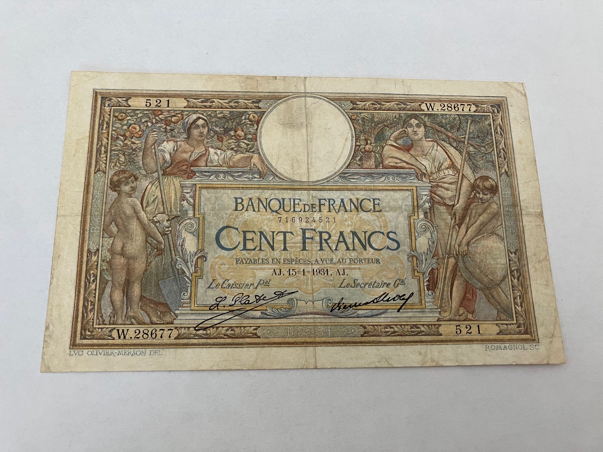 100 Francs France 1931