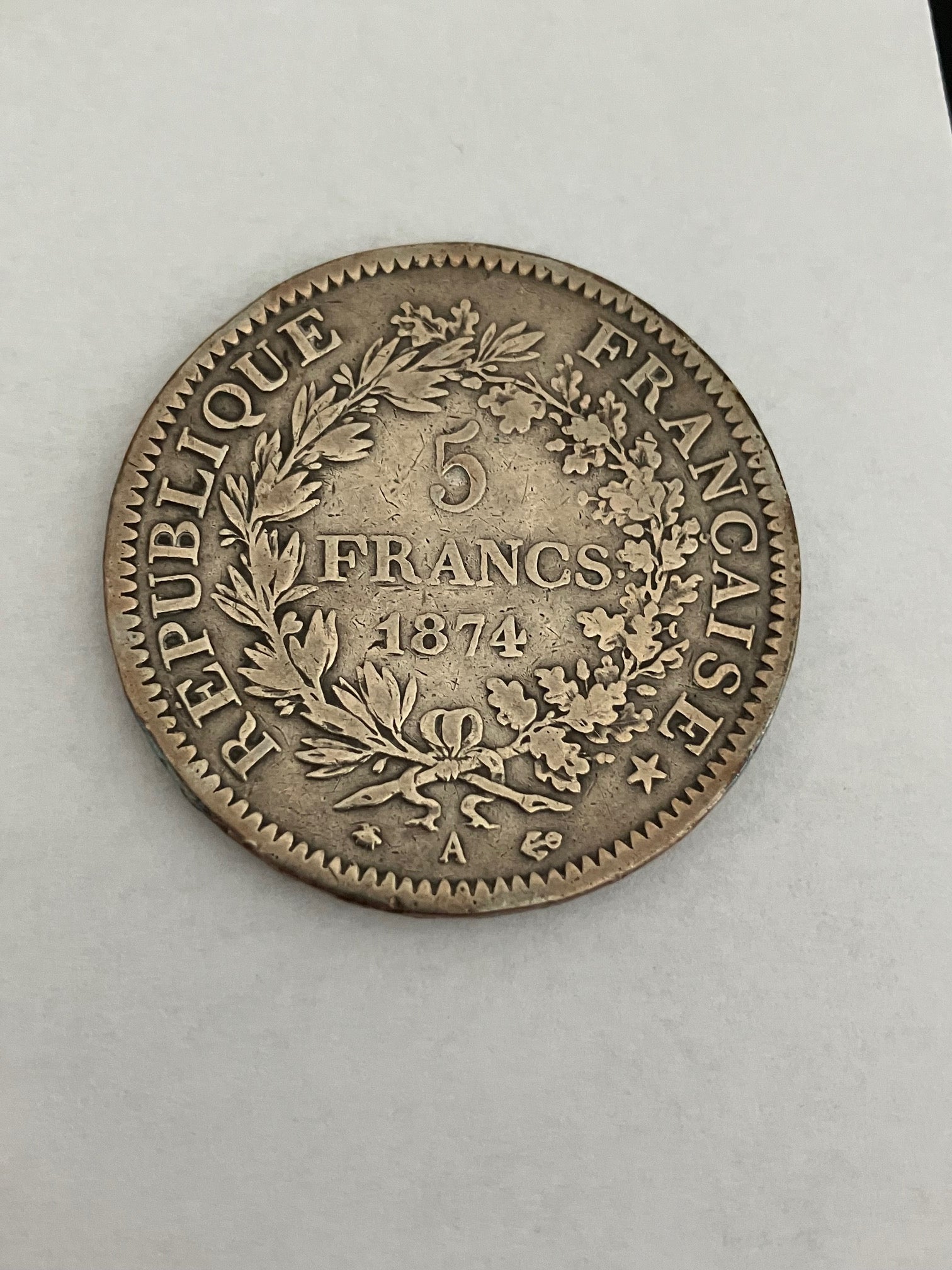 5 Francs France 1874 A