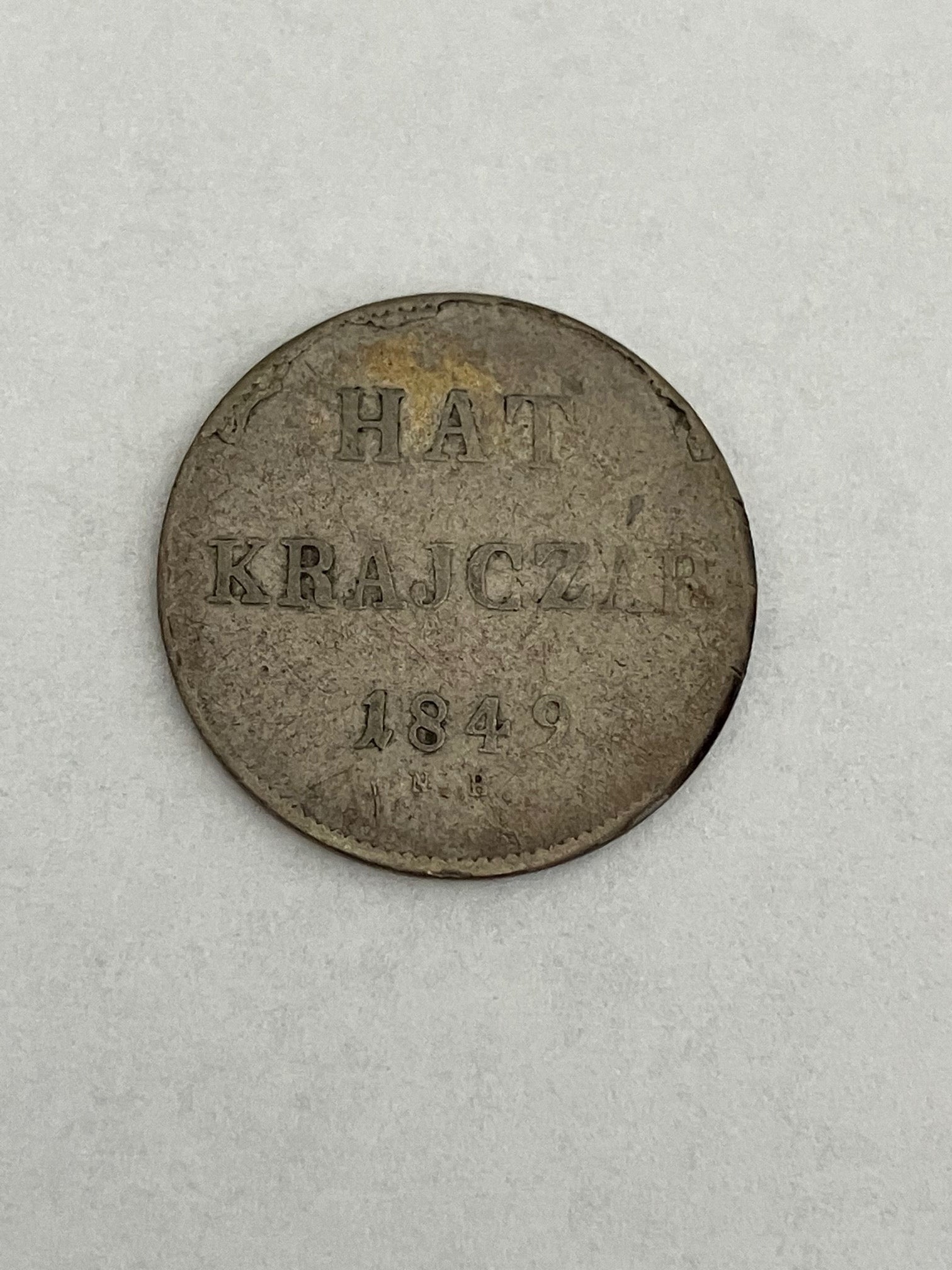 Hat Krajczar (6 Kreuzers) 1849 Hungary