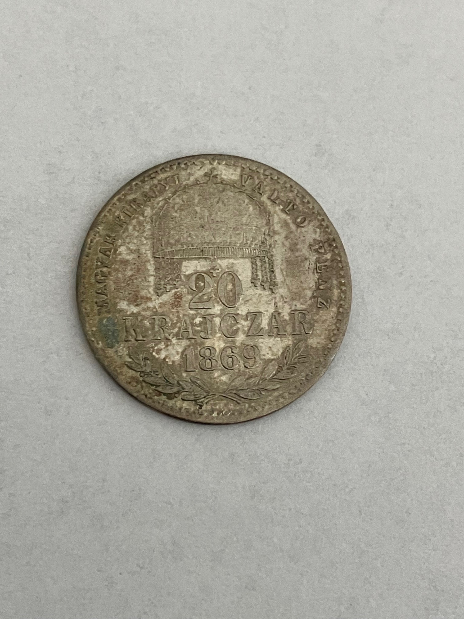 20 Krajczar 1869 Hungary
