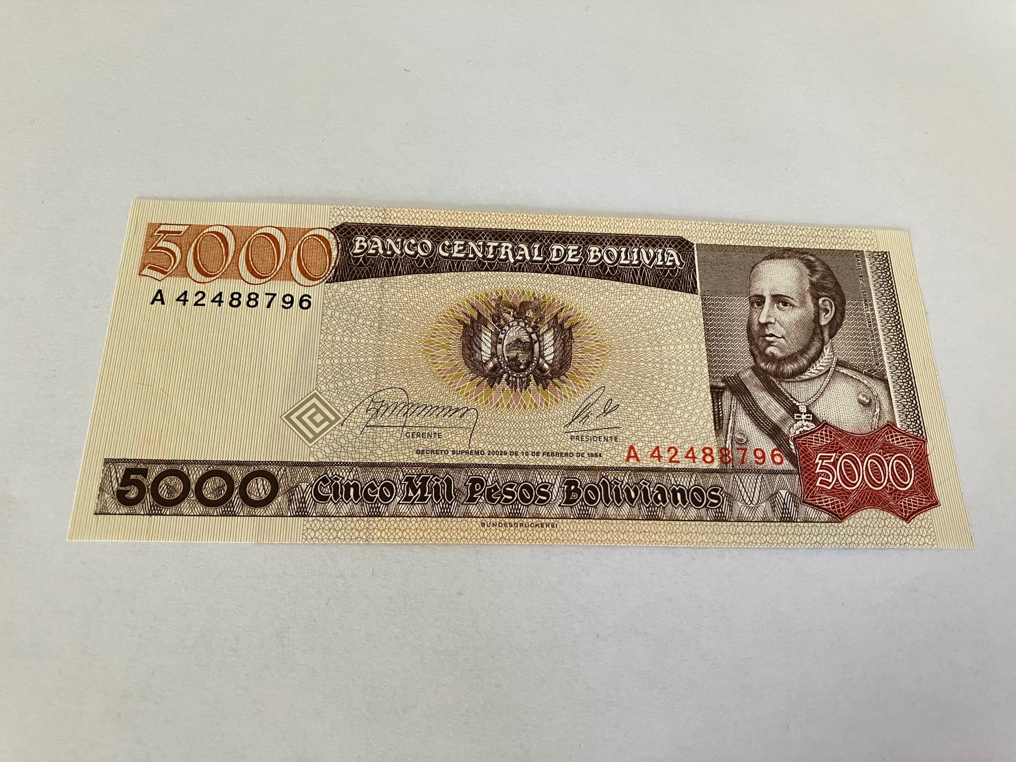 5000 Pesos Bolivia