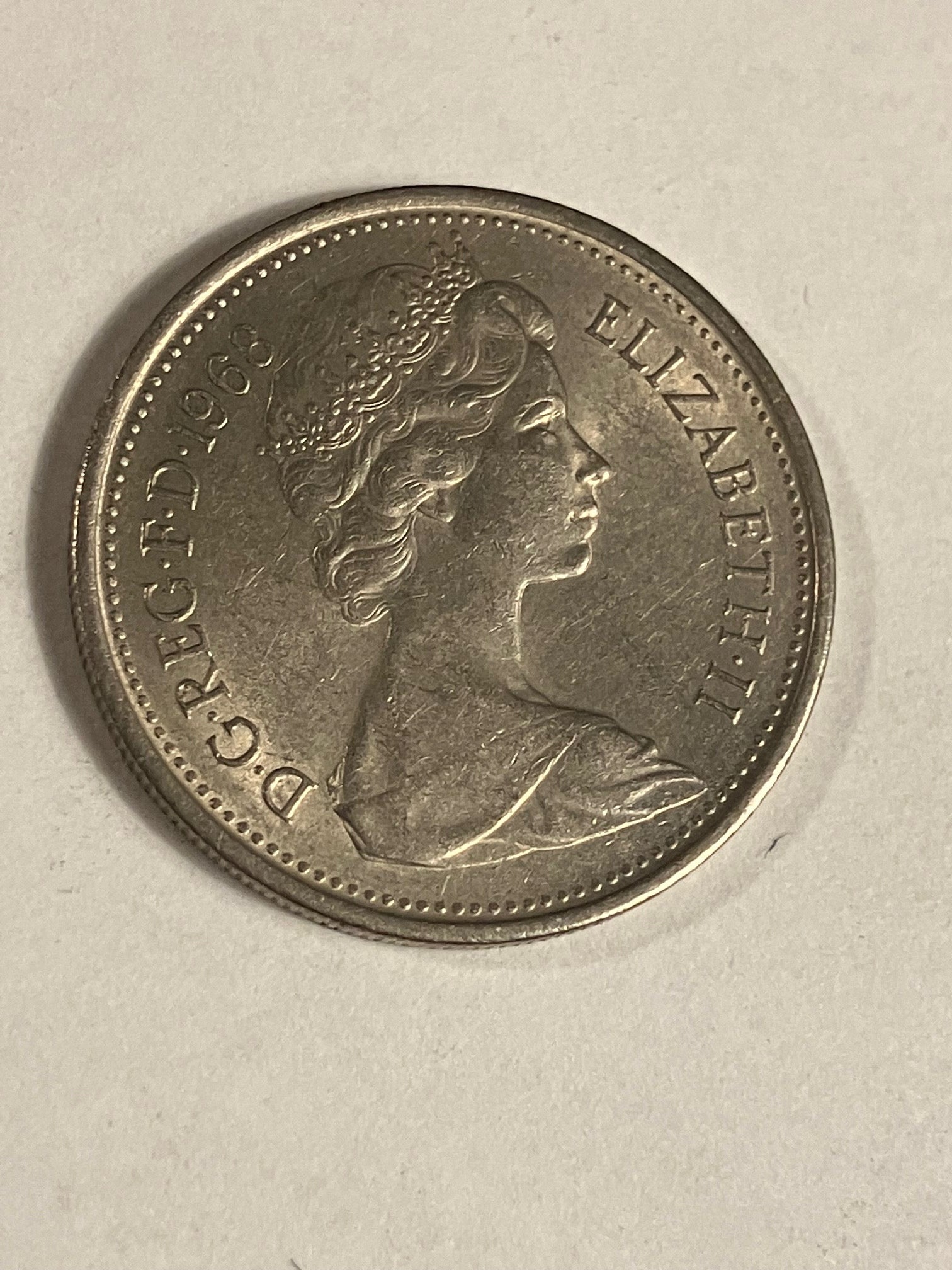 5 Pence England 1968