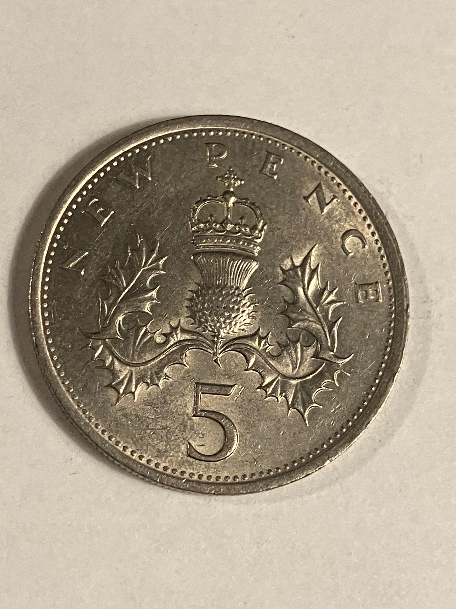 5 Pence England 1968